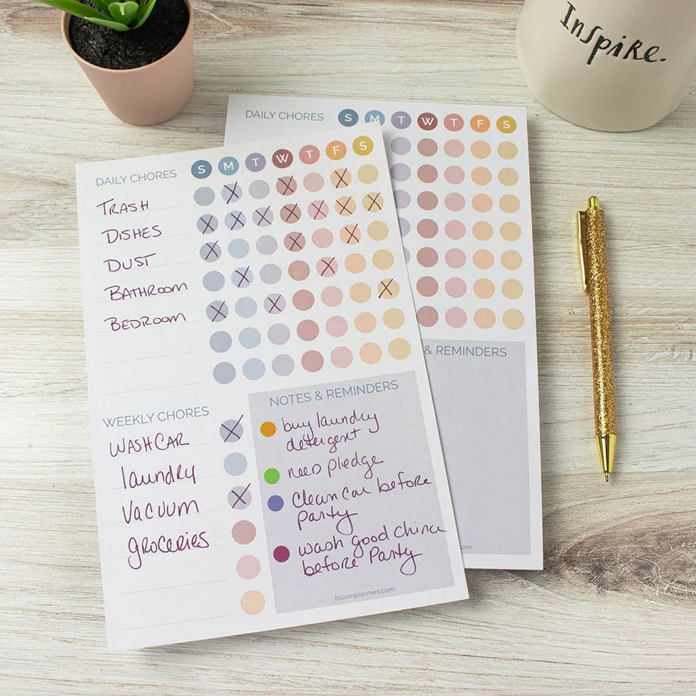 Planning Pad, 6" x 9", Chore Pad with Magnets, Pastel - Image 17