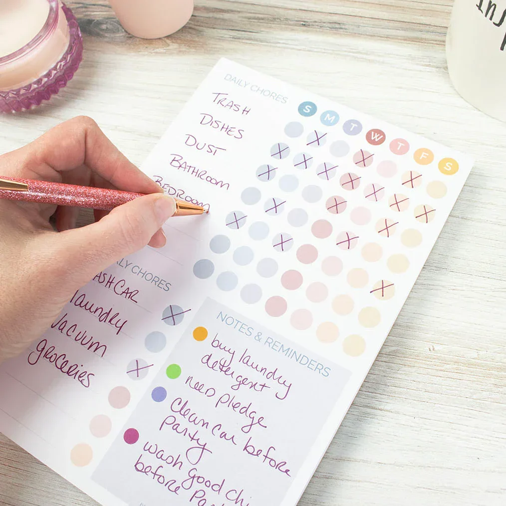 Planning Pad, 6" x 9", Chore Pad with Magnets, Pastel - Image 3