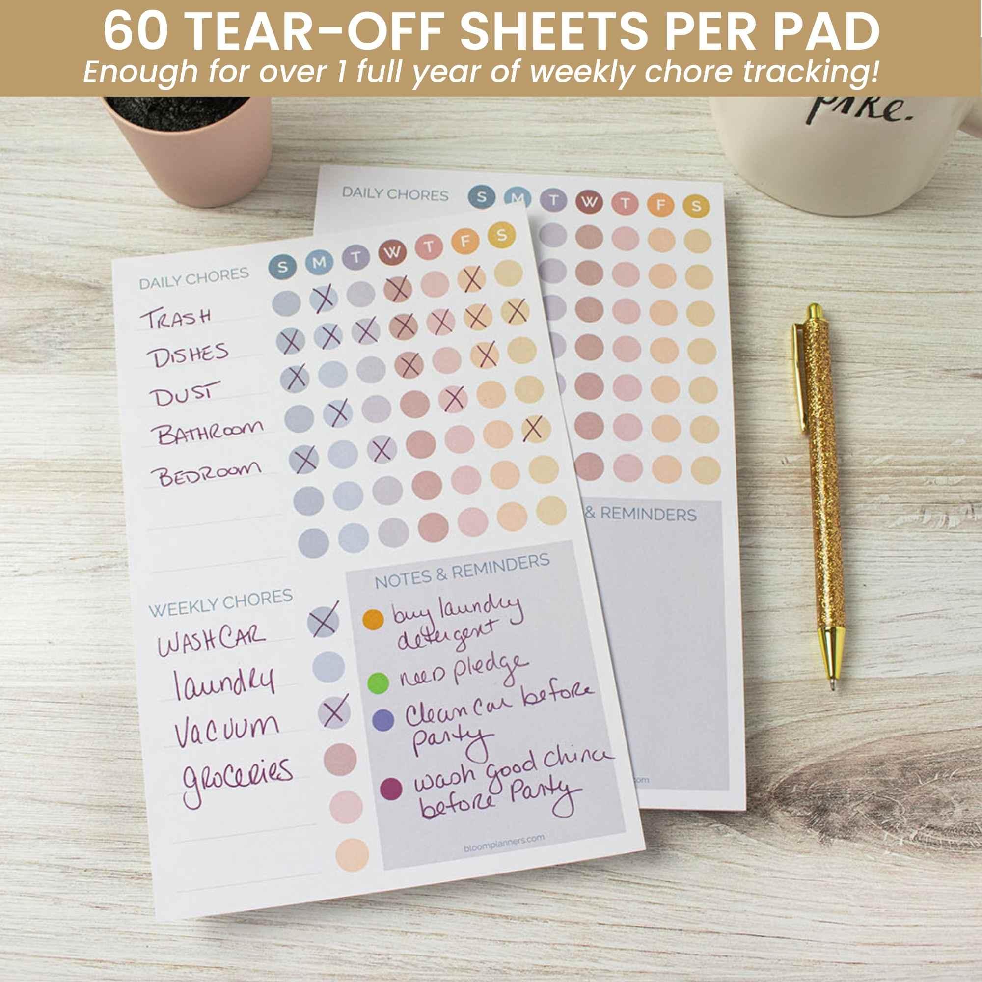 Planning Pad, 6" x 9", Chore Pad with Magnets, Pastel - Image 5