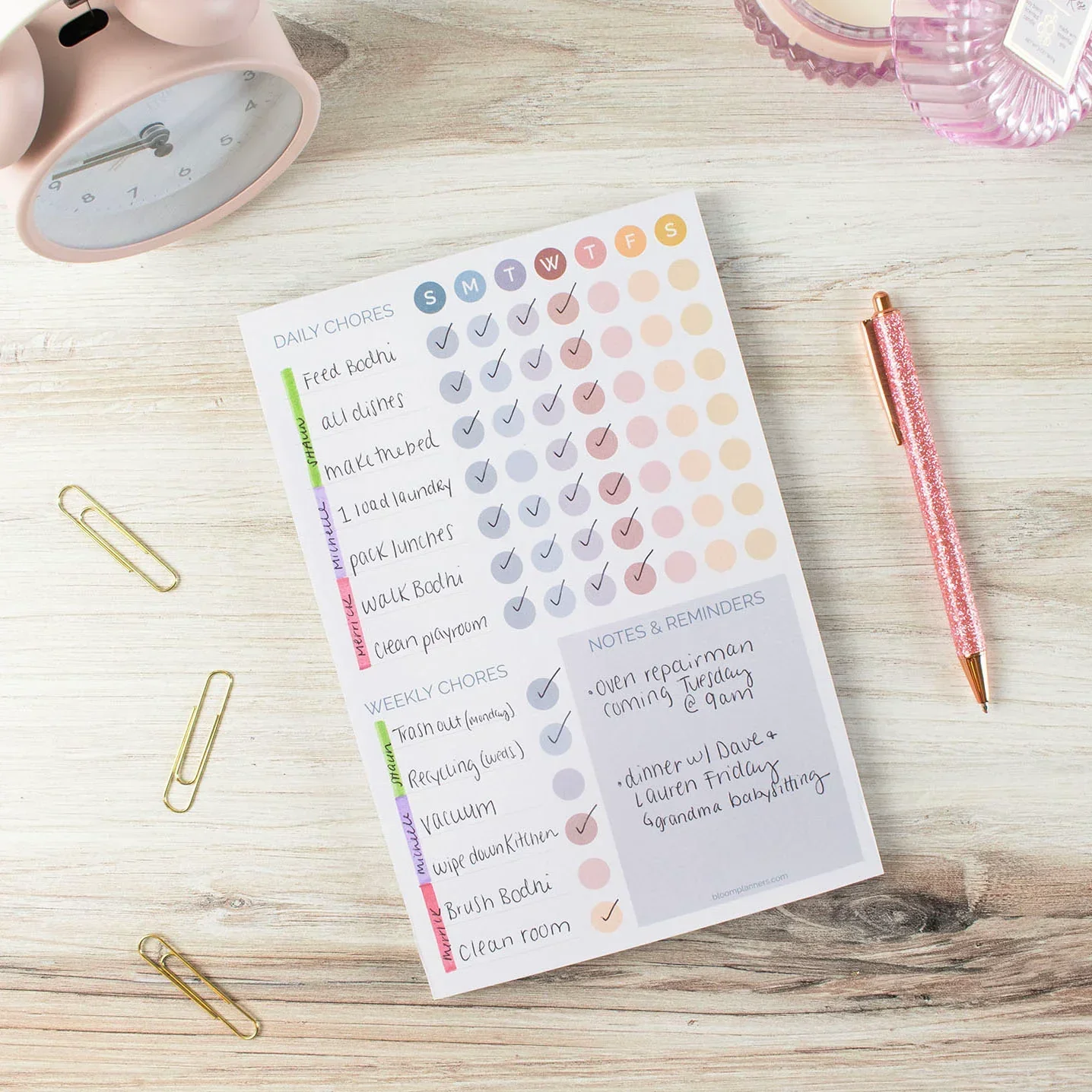 Planning Pad, 6" x 9", Chore Pad with Magnets, Pastel - Image 9
