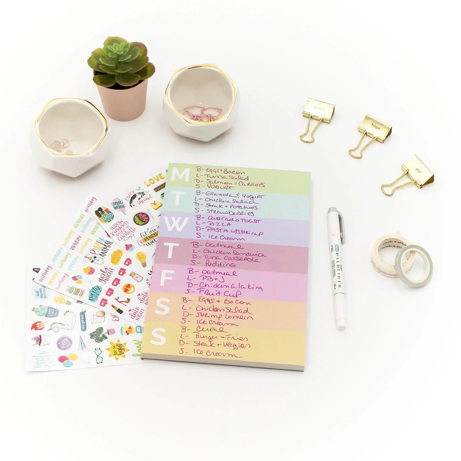 Planning Pad, 6" x 9", Color Blocked Weekly Planner, Rainbow Sorbet - Image 10