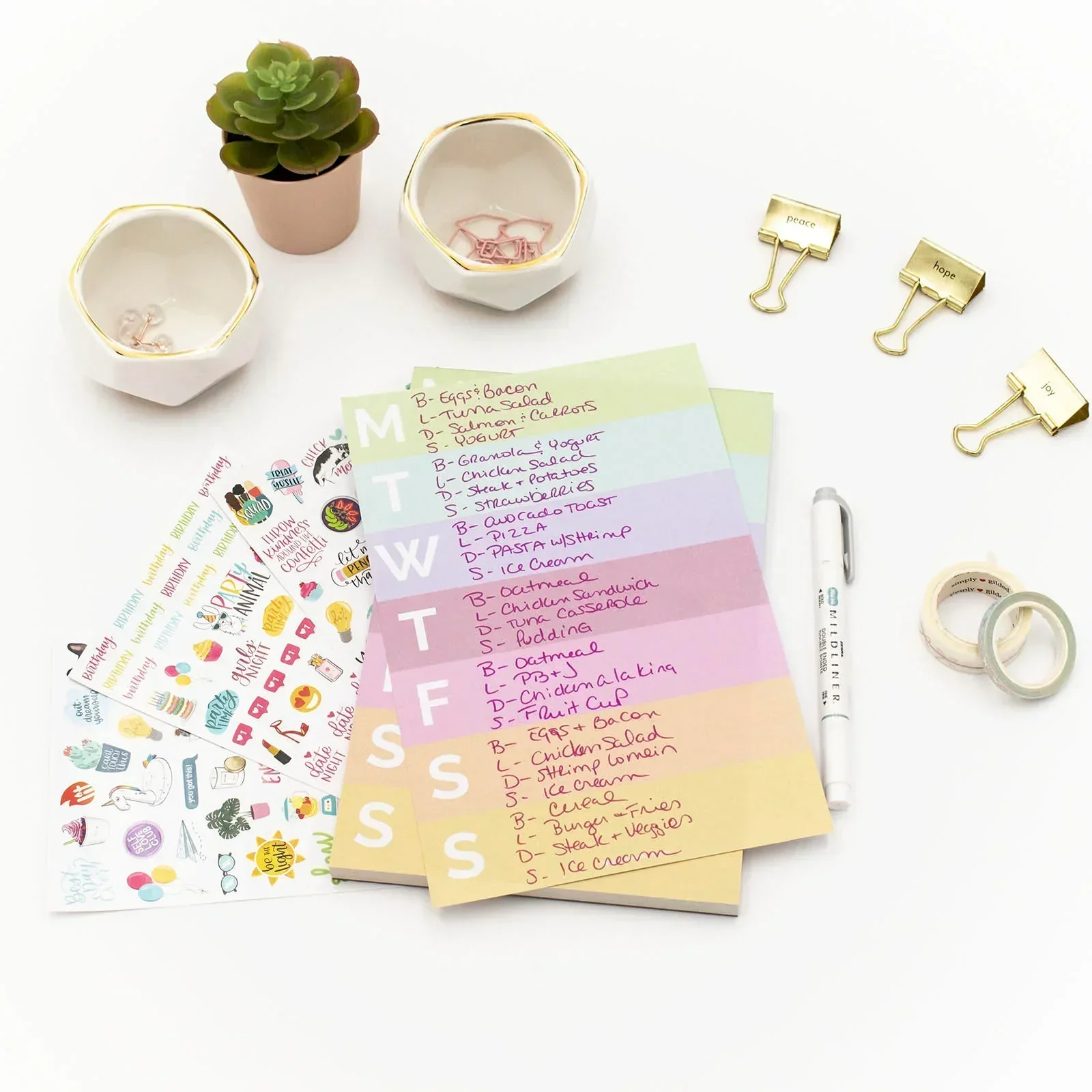 Planning Pad, 6" x 9", Color Blocked Weekly Planner, Rainbow Sorbet - Image 12
