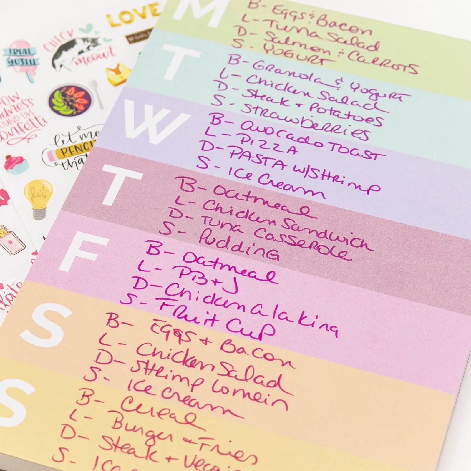 Planning Pad, 6" x 9", Color Blocked Weekly Planner, Rainbow Sorbet - Image 7