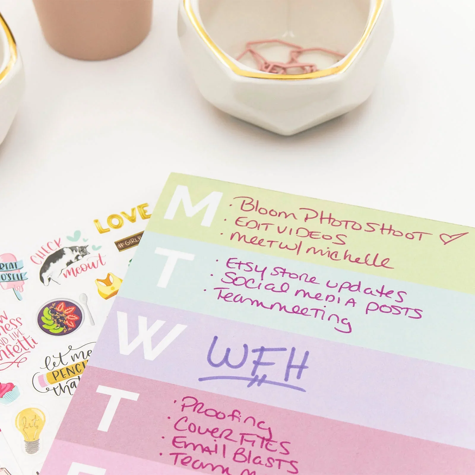 Planning Pad, 6" x 9", Color Blocked Weekly Planner, Rainbow Sorbet - Image 9