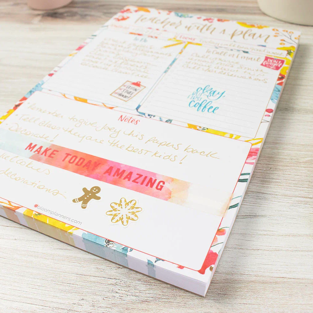 Planning Pad, 6" x 9", Teacher To-Do List, Happy Blooms - Image 10