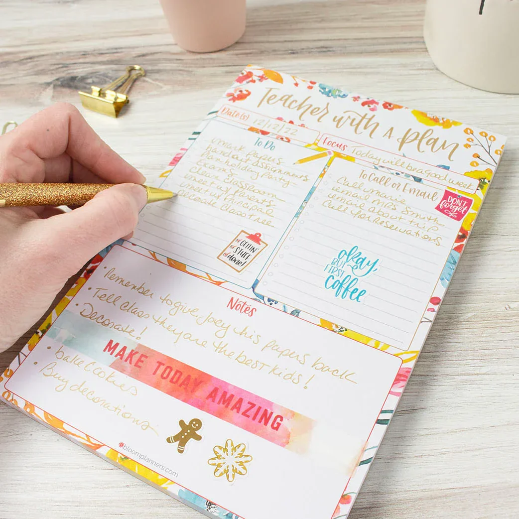 Planning Pad, 6" x 9", Teacher To-Do List, Happy Blooms - Image 11