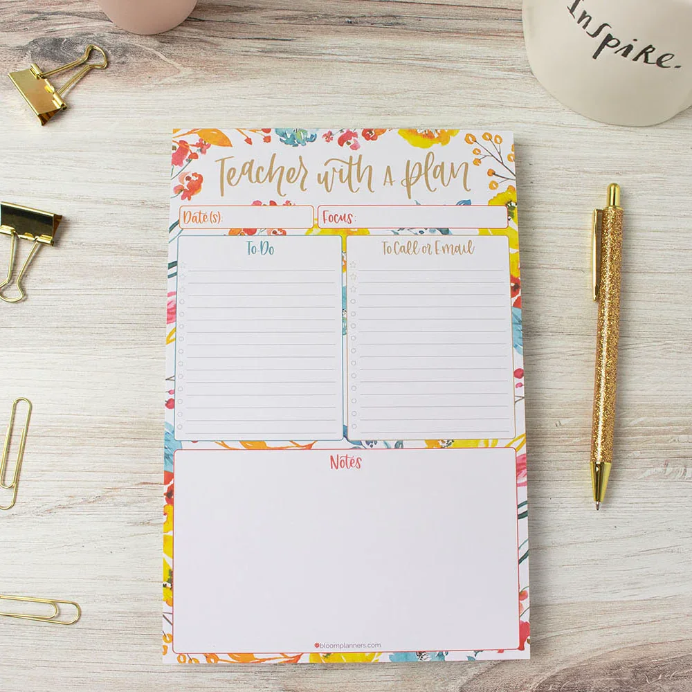 Planning Pad, 6" x 9", Teacher To-Do List, Happy Blooms - Image 13