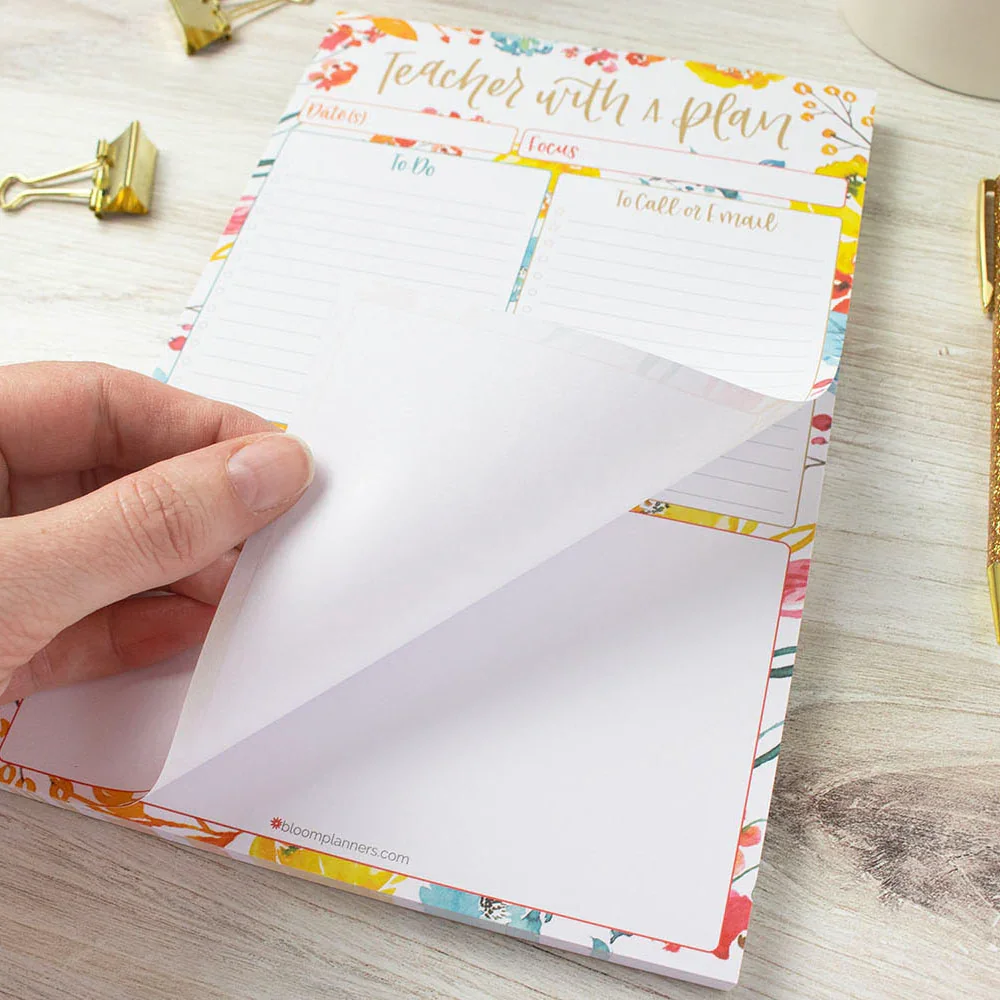 Planning Pad, 6" x 9", Teacher To-Do List, Happy Blooms - Image 15