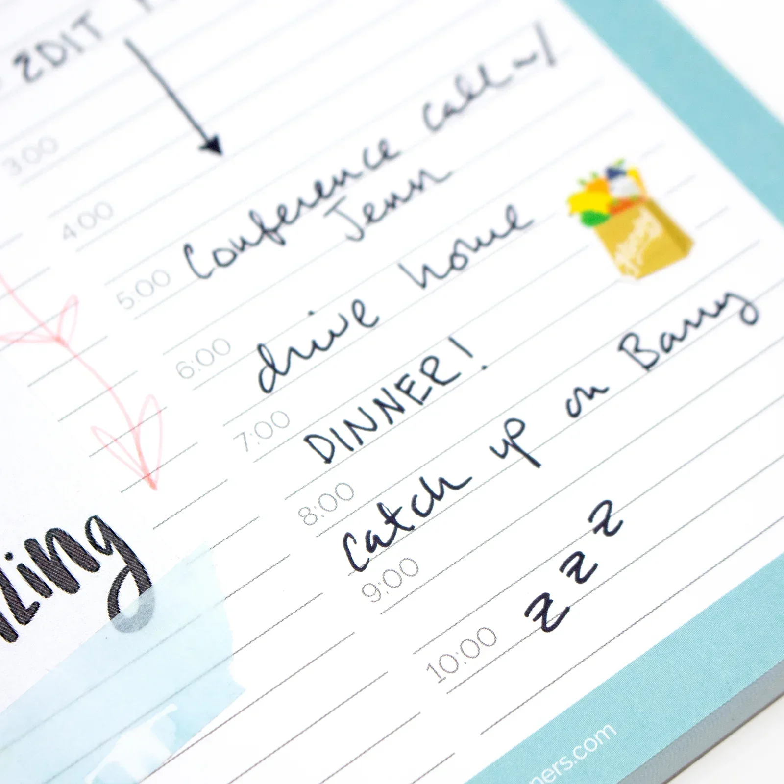 Planning Pad, 6" x 9", Timed Daily Pad, Marble & Mint - Image 12