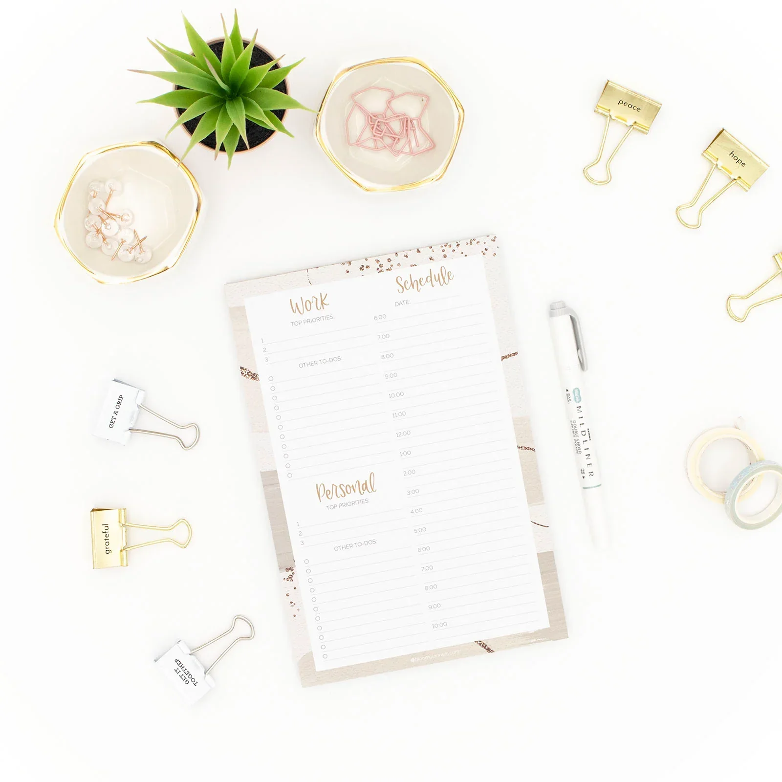 Planning Pad, 6" x 9", Timed Work & Personal To-Do List, Brushed Beige - Image 11