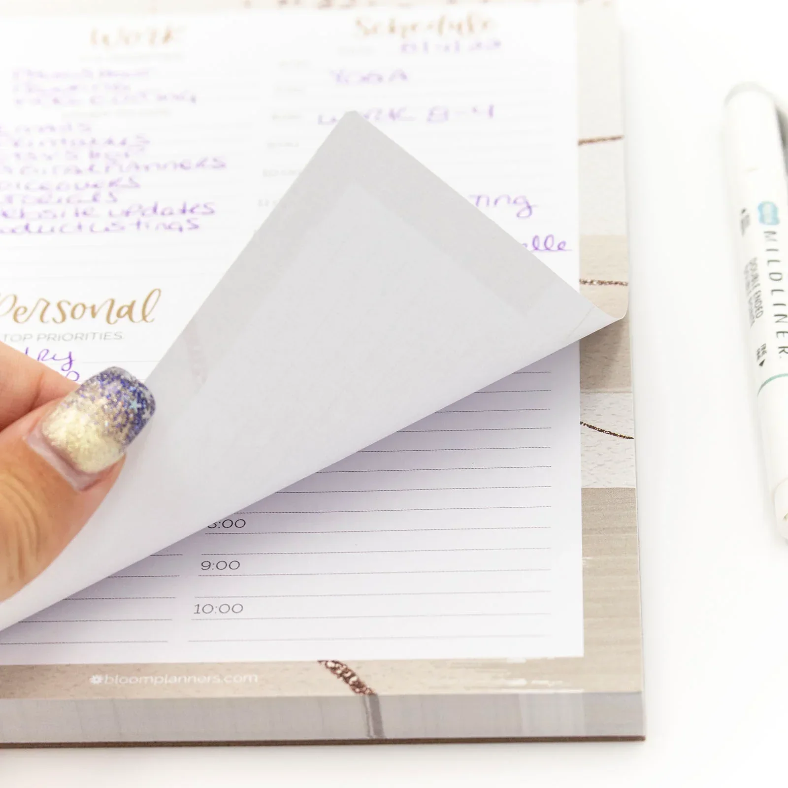 Planning Pad, 6" x 9", Timed Work & Personal To-Do List, Brushed Beige - Image 7