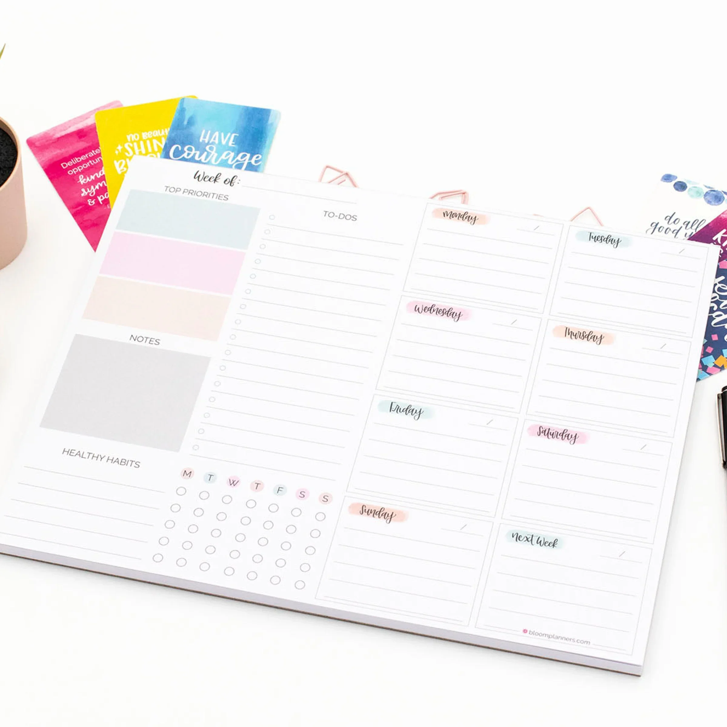 Planning Pad, 8.5" x 11", Weekly To-Do List & Planner, Pastel - Image 8