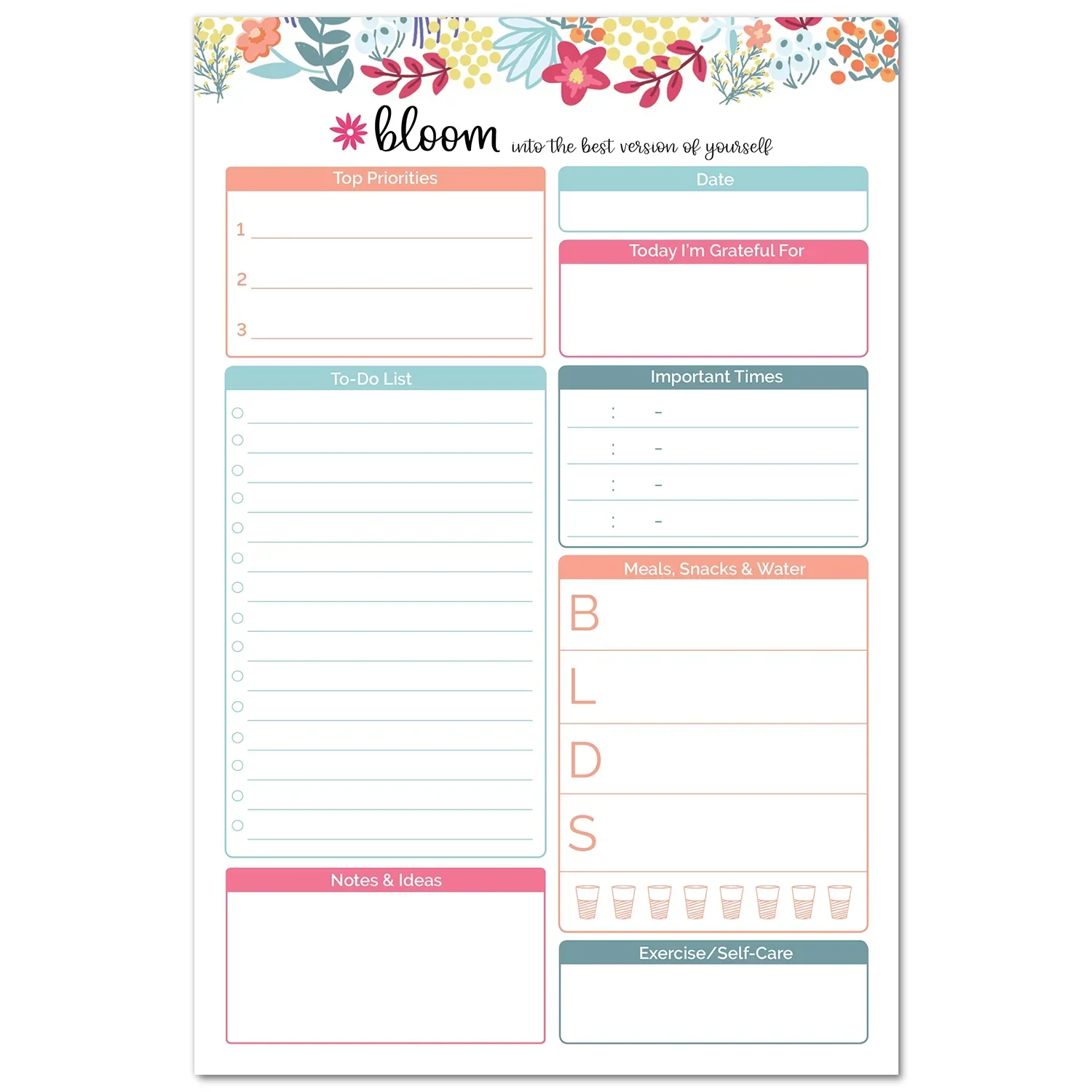 Planning Pad, 6" x 9", Daily Planning System, Floral Dots - Image 11