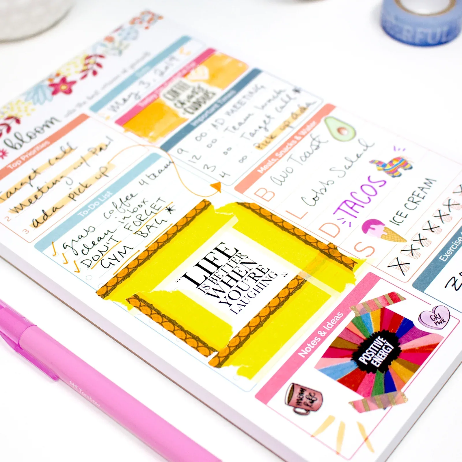 Planning Pad, 6" x 9", Daily Planning System, Floral Dots - Image 5