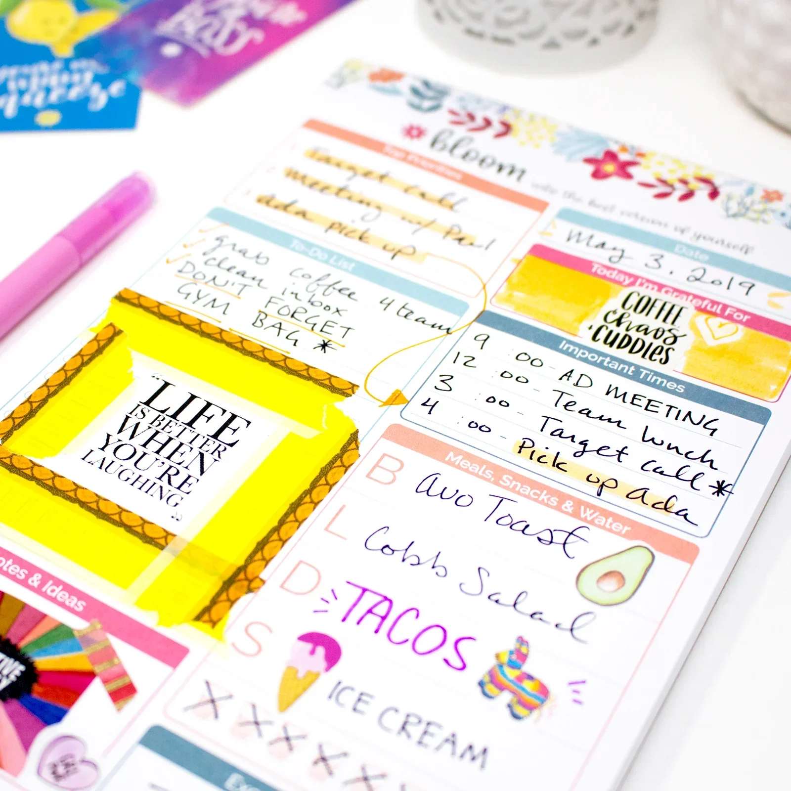 Planning Pad, 6" x 9", Daily Planning System, Floral Dots - Image 7