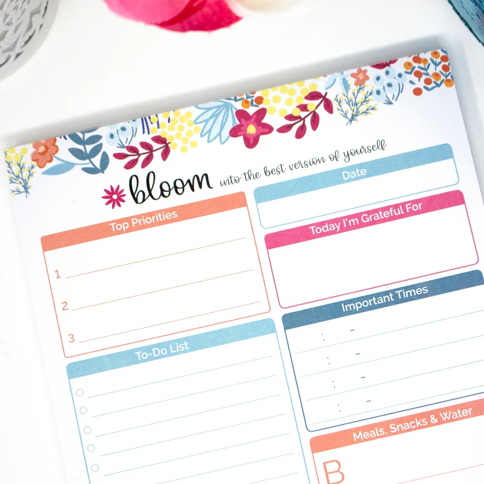 Planning Pad, 6" x 9", Daily Planning System, Floral Dots - Image 8