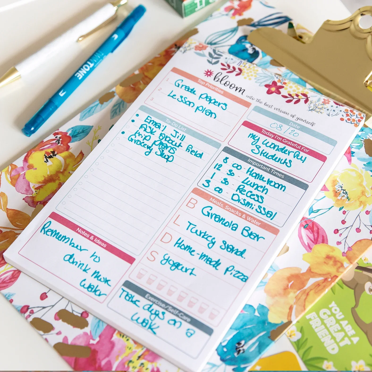 Planning Pad, 6" x 9", Daily Planning System, Floral Dots - Image 9