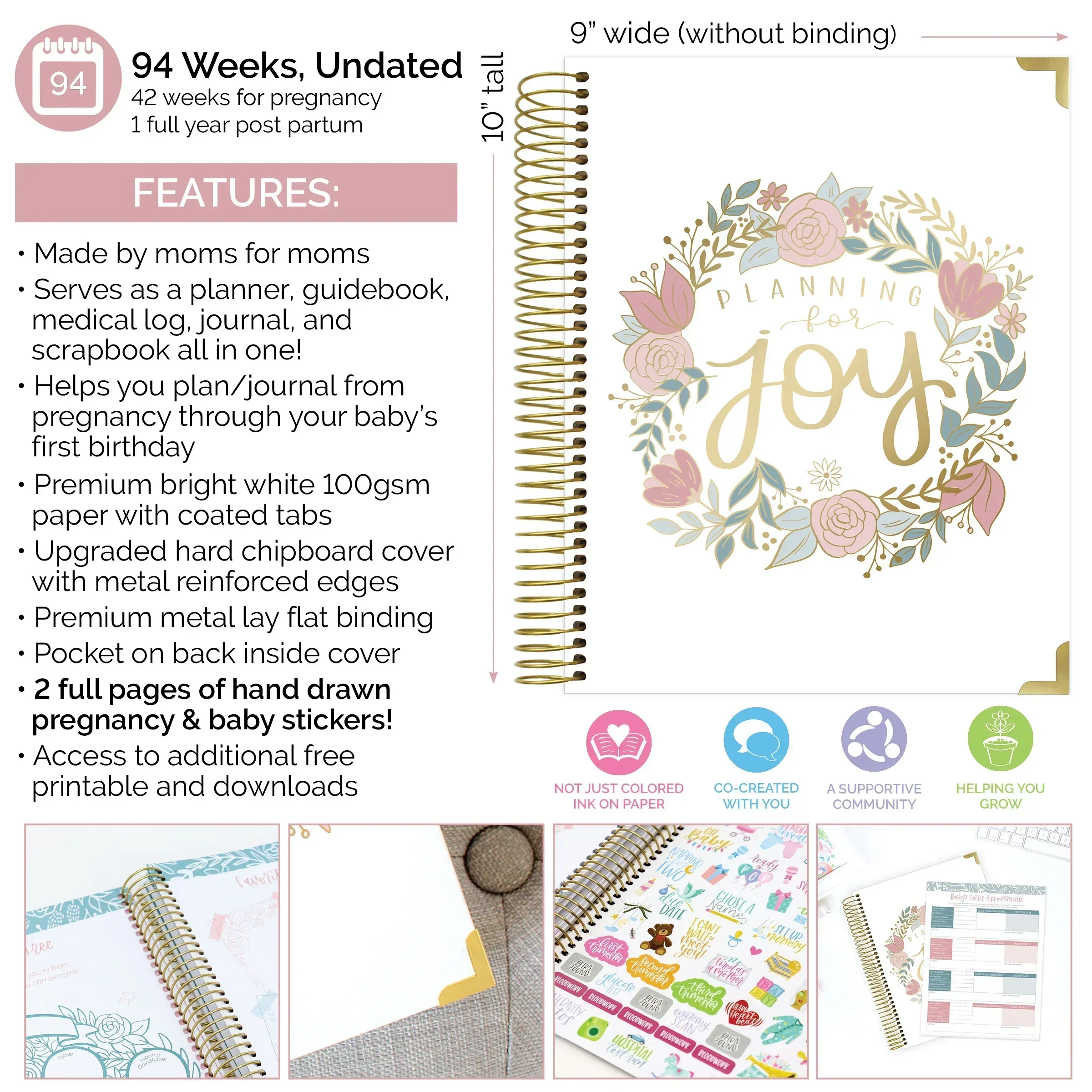 Pregnancy & Baby's First Year Planner & Calendar, Planning for Joy® - Image 4