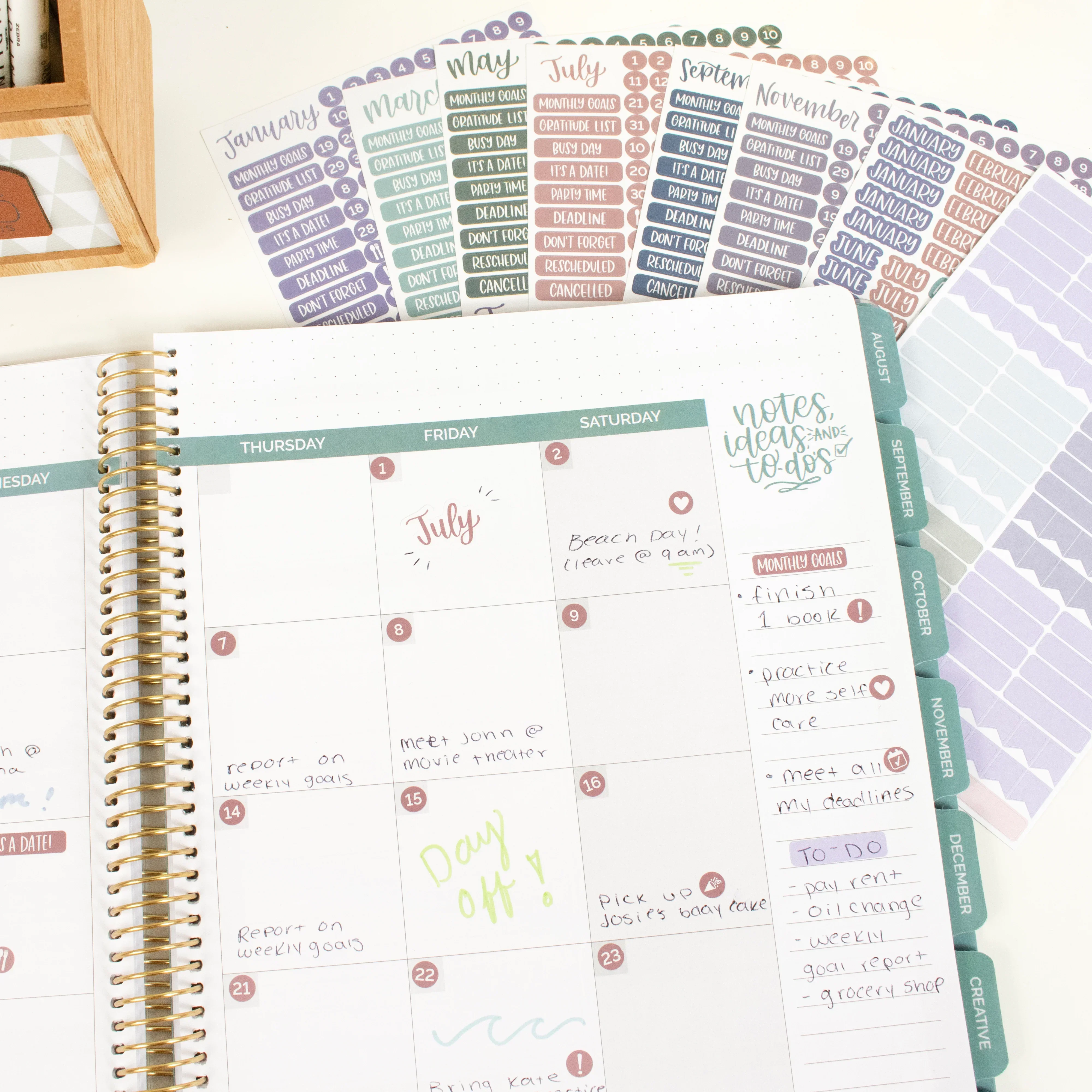 Planner Stickers | Calendar Essentials – Jewel Tones - Image 11