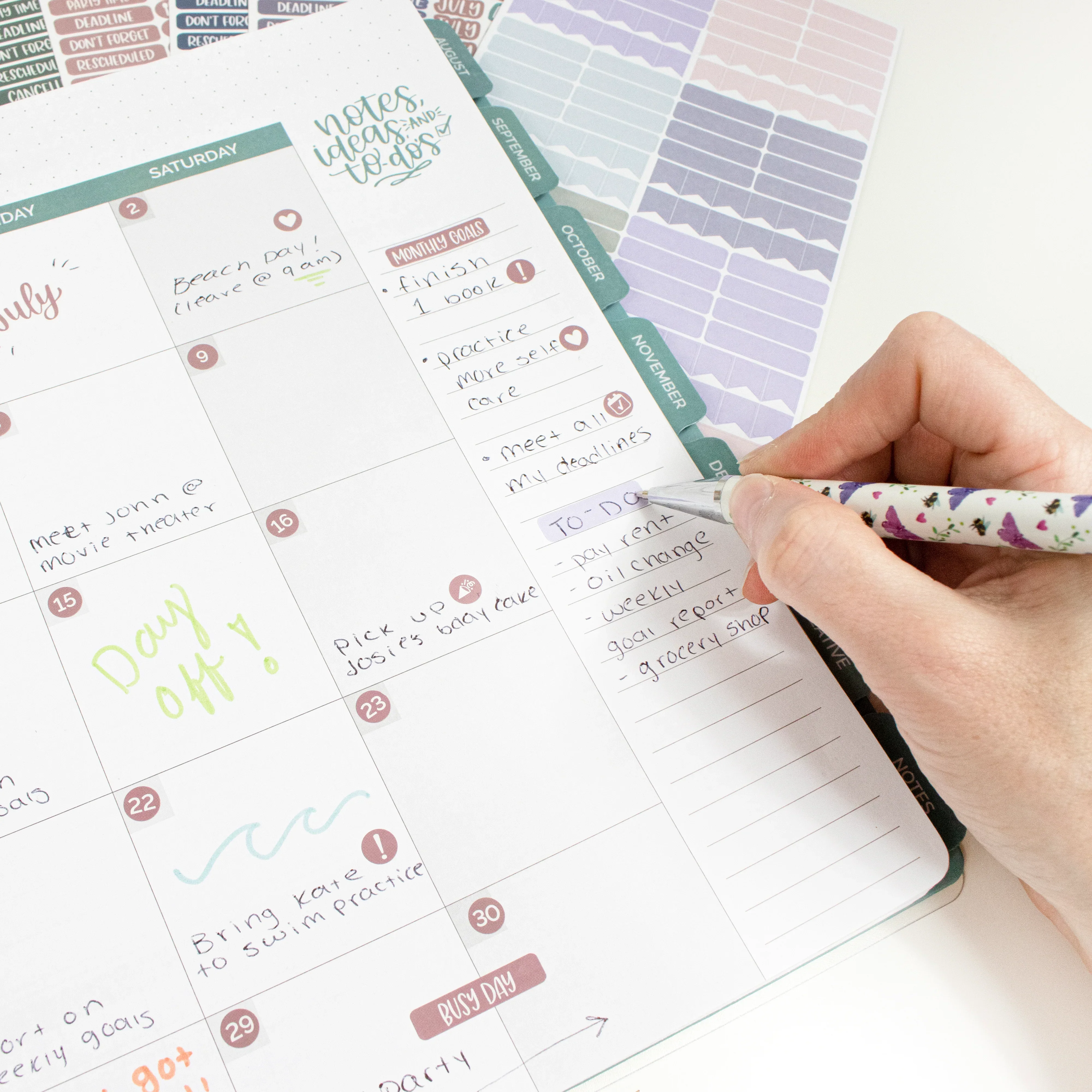Planner Stickers | Calendar Essentials – Jewel Tones - Image 14