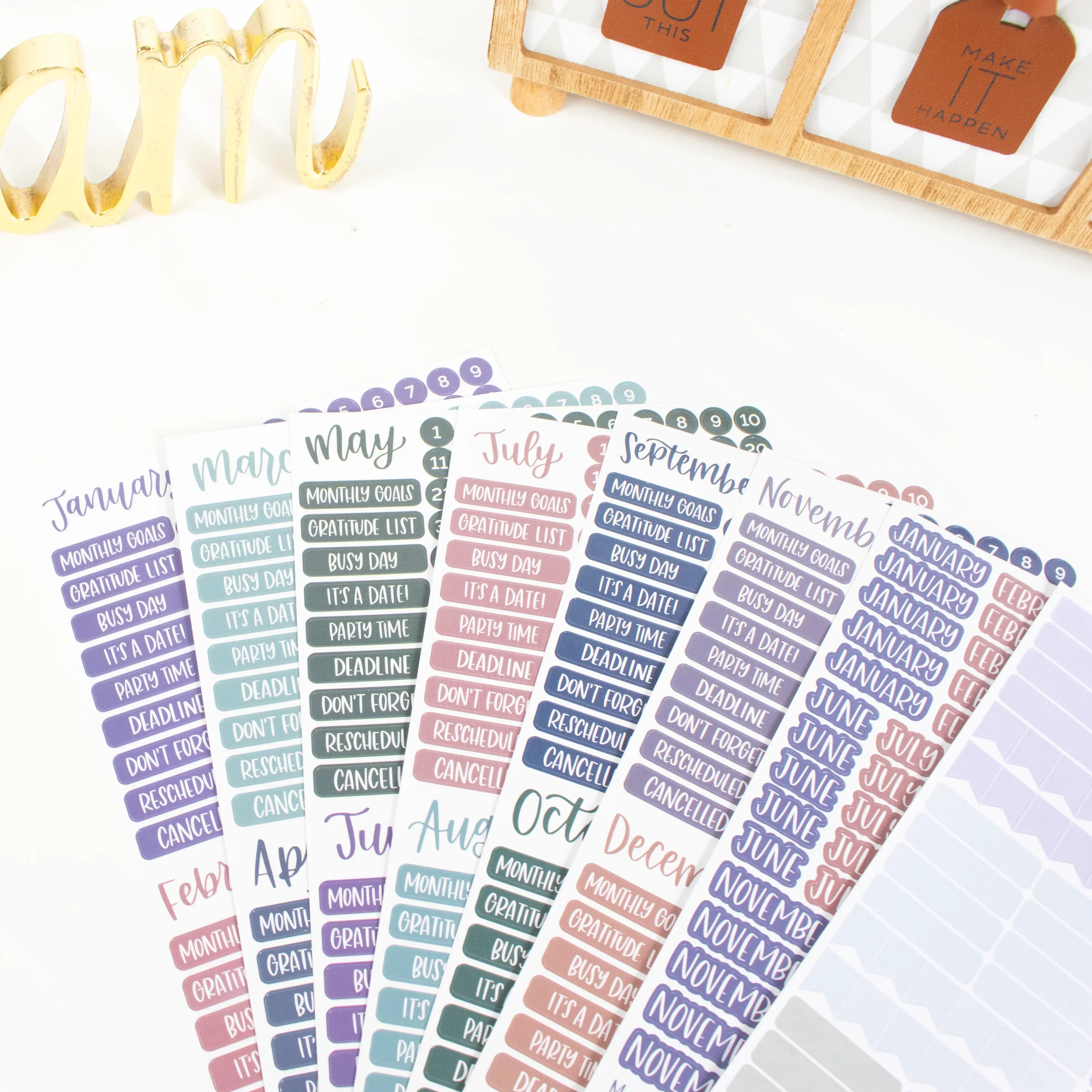 Planner Stickers | Calendar Essentials – Jewel Tones - Image 7