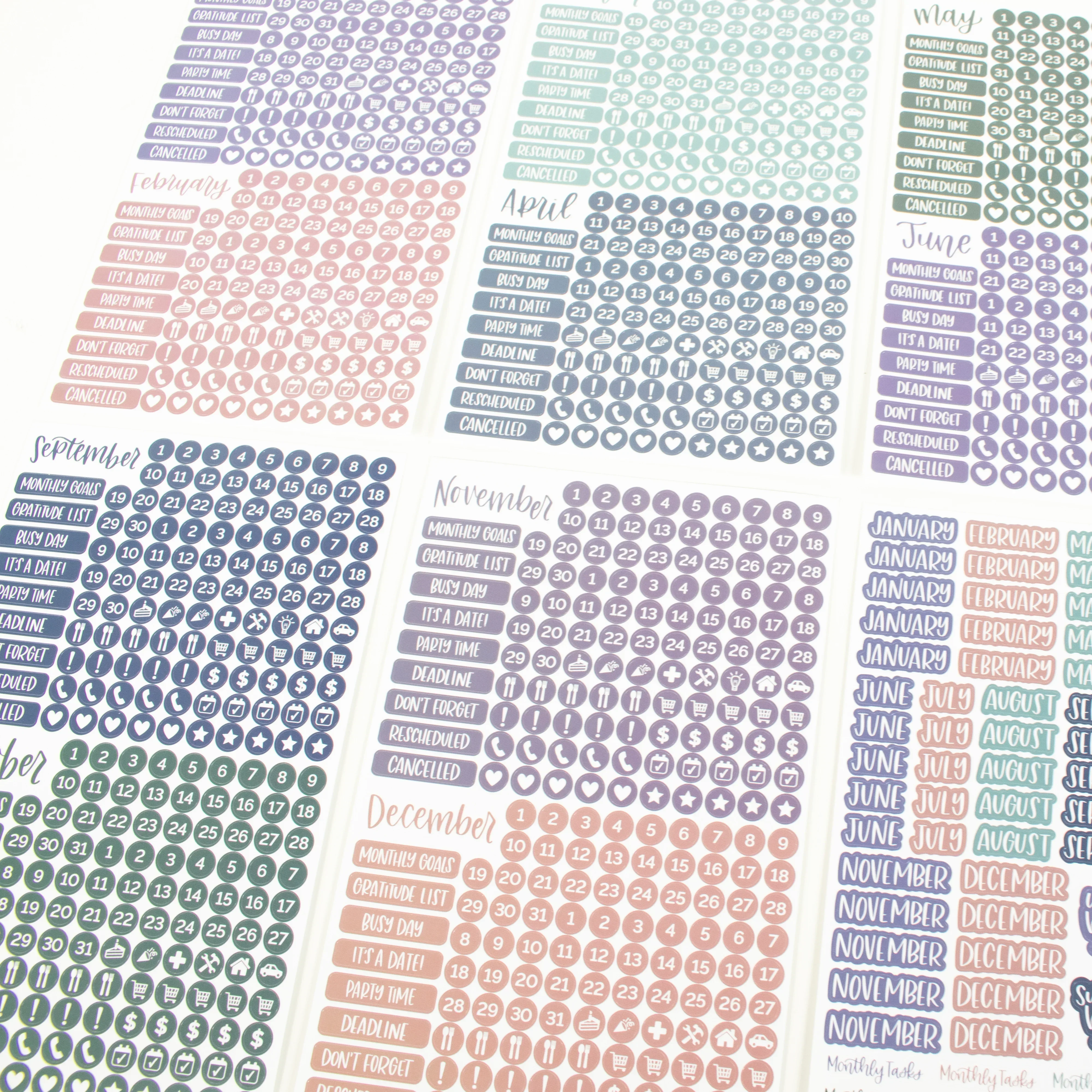 Planner Stickers | Calendar Essentials – Jewel Tones - Image 9