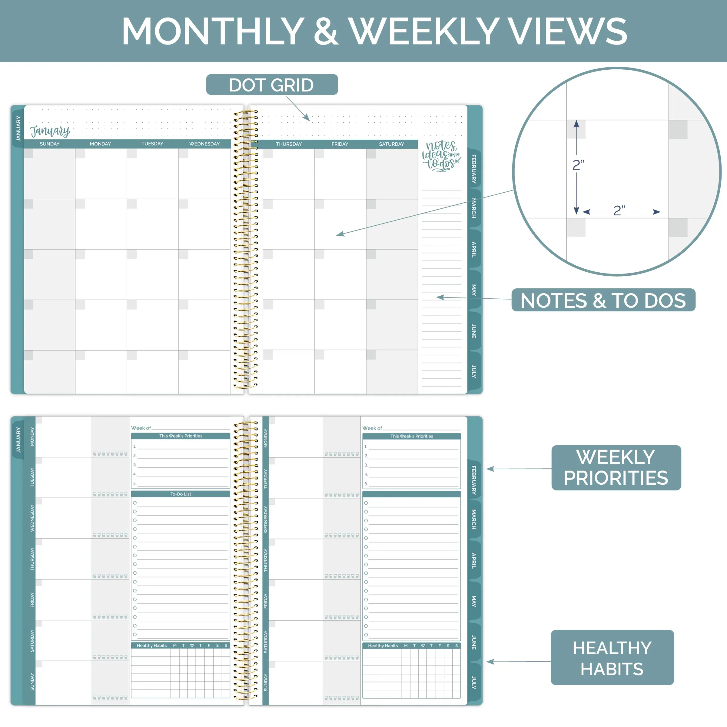 Undated Ultimate Planner & Calendar, Interchangeable Cover V1 - Image 5