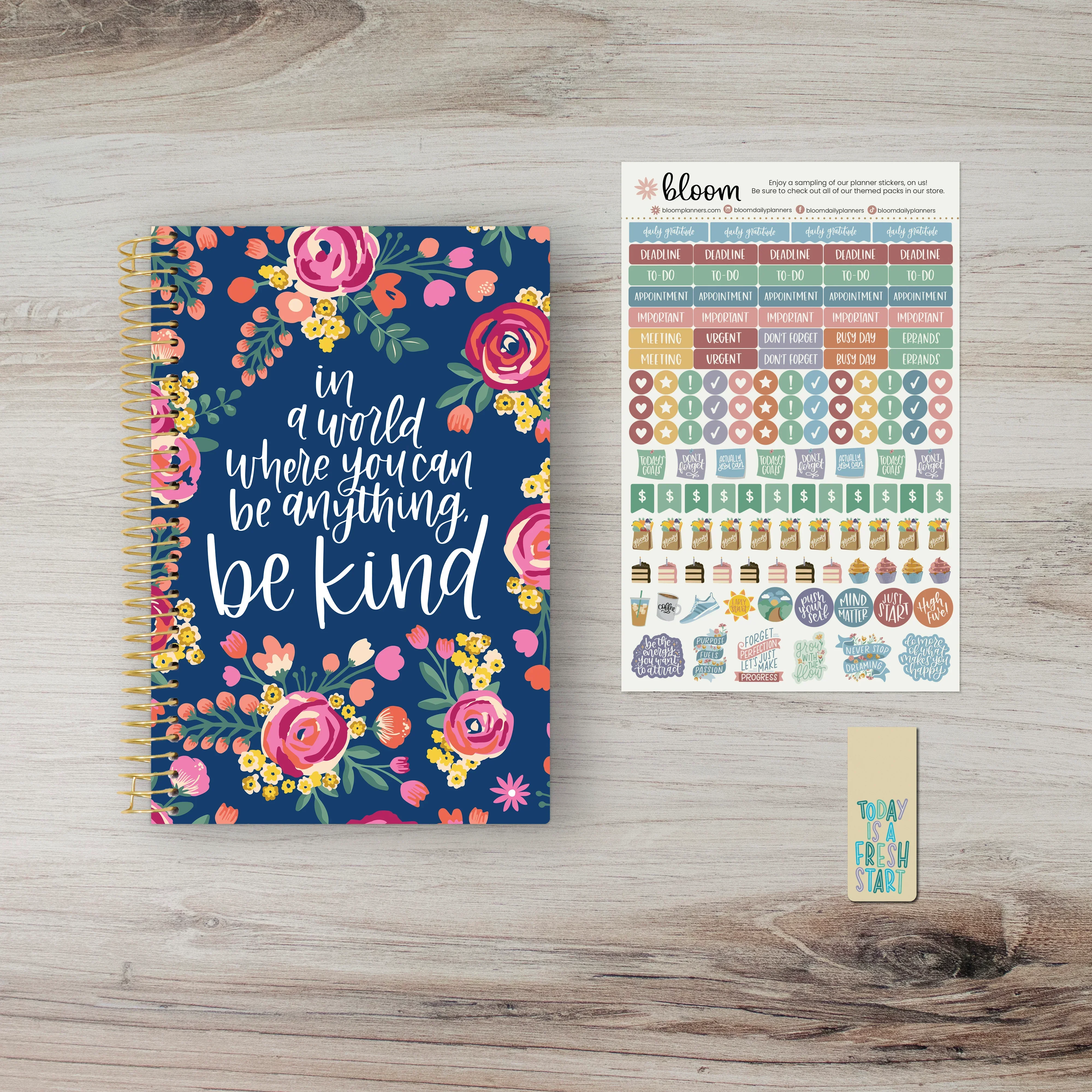 Undated Soft Cover Planner, 5.5" x 8.25", Be Kind - Image 8