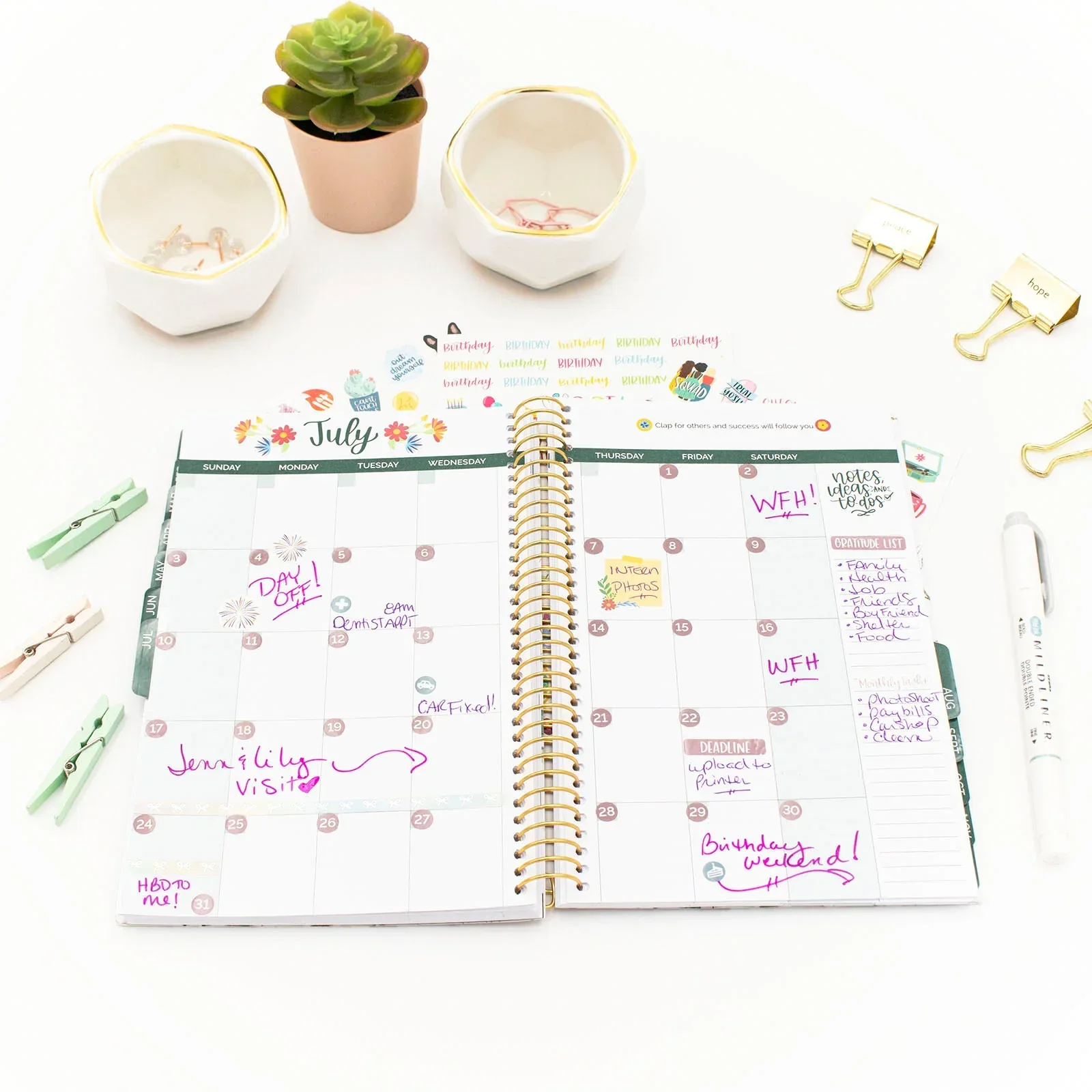 Undated Soft Cover Planner, 5.5" x 8.25", Eucalyptus - Image 12