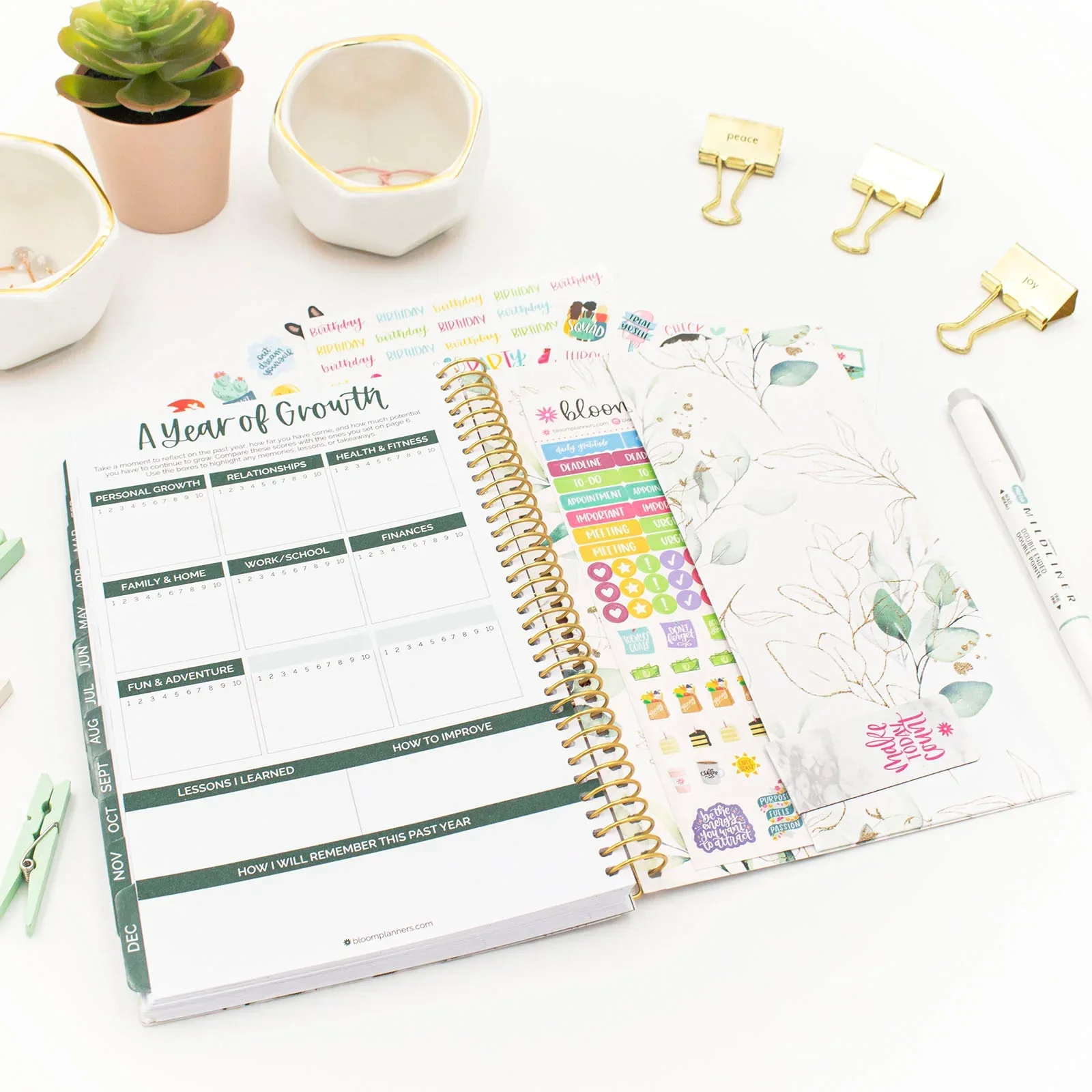 Undated Soft Cover Planner, 5.5" x 8.25", Eucalyptus - Image 14