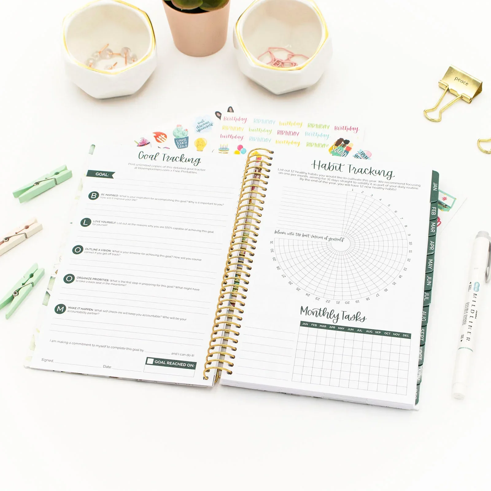 Undated Soft Cover Planner, 5.5" x 8.25", Eucalyptus - Image 9