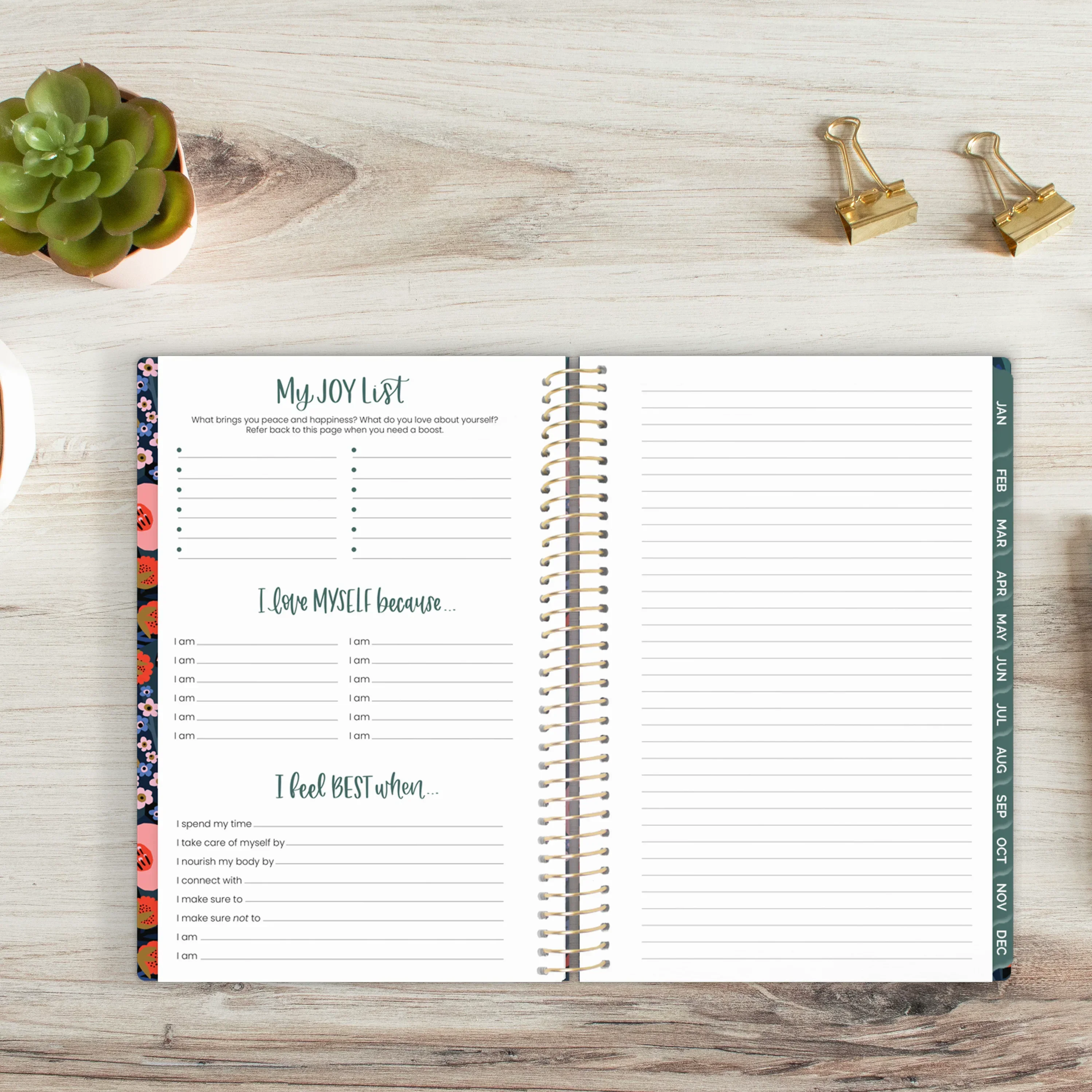 Undated Soft Cover Planner, 5.5" x 8.25", Poppy Meadow, Blue - Image 12