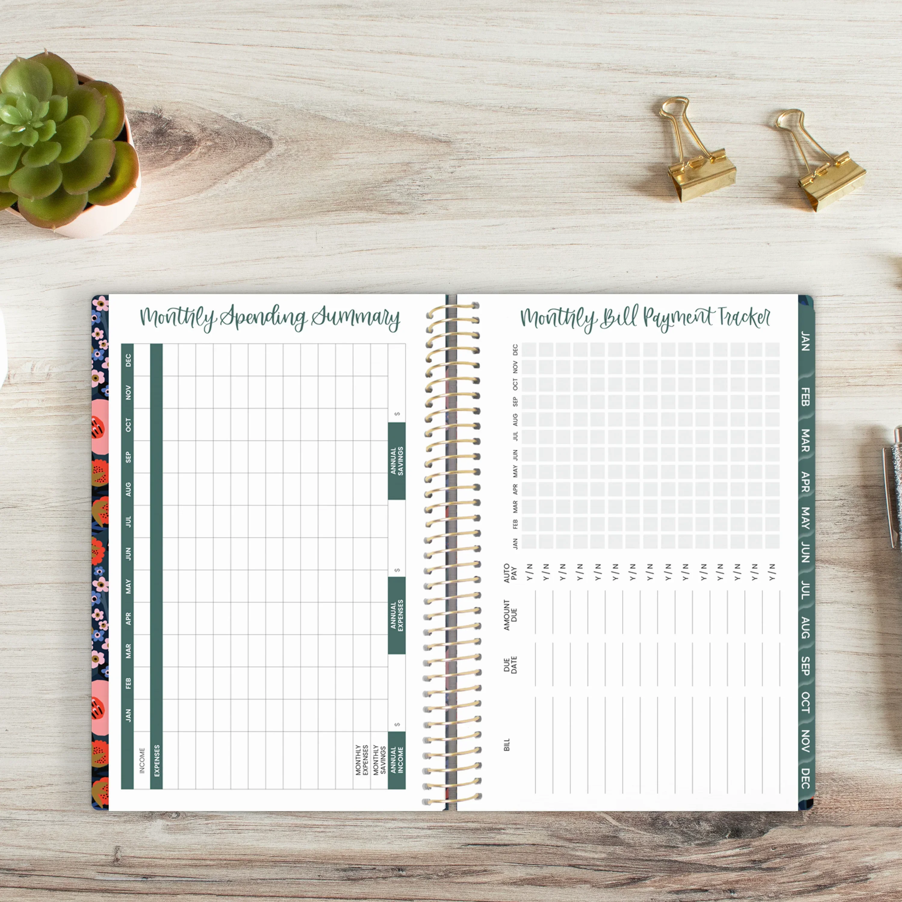 Undated Soft Cover Planner, 5.5" x 8.25", Poppy Meadow, Blue - Image 14