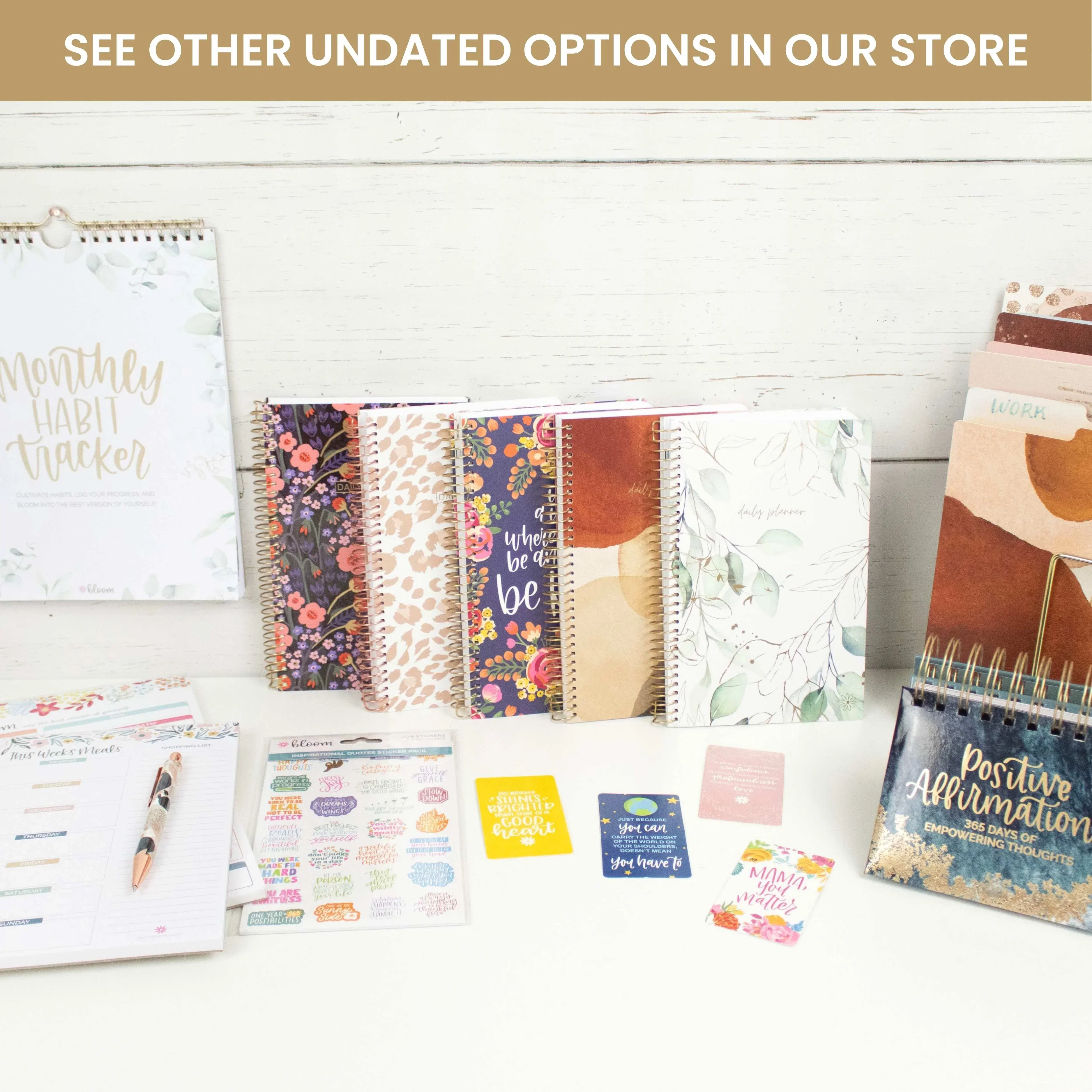 Undated Soft Cover Planner, 5.5" x 8.25", Poppy Meadow, Blue - Image 18