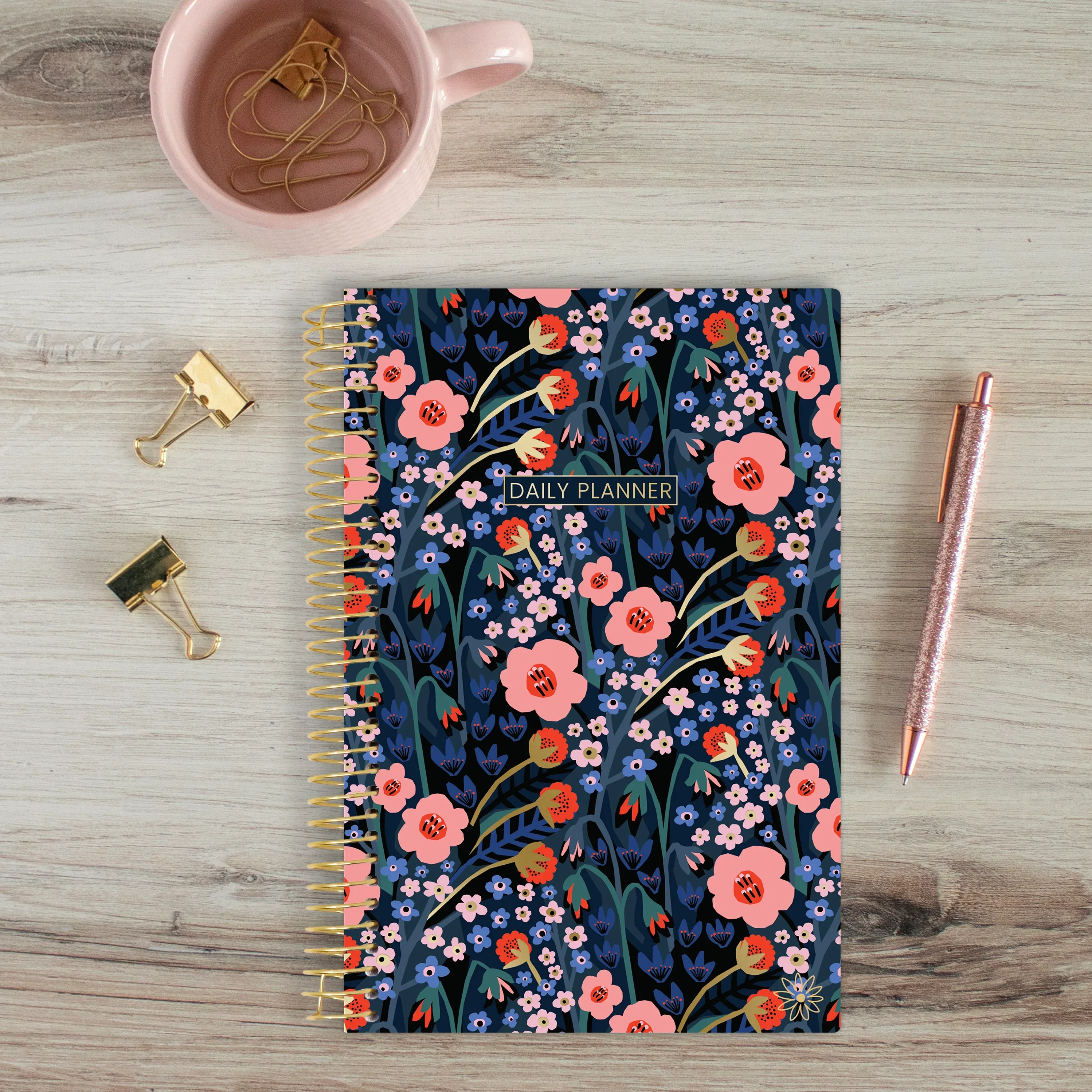 Undated Soft Cover Planner, 5.5" x 8.25", Poppy Meadow, Blue - Image 8
