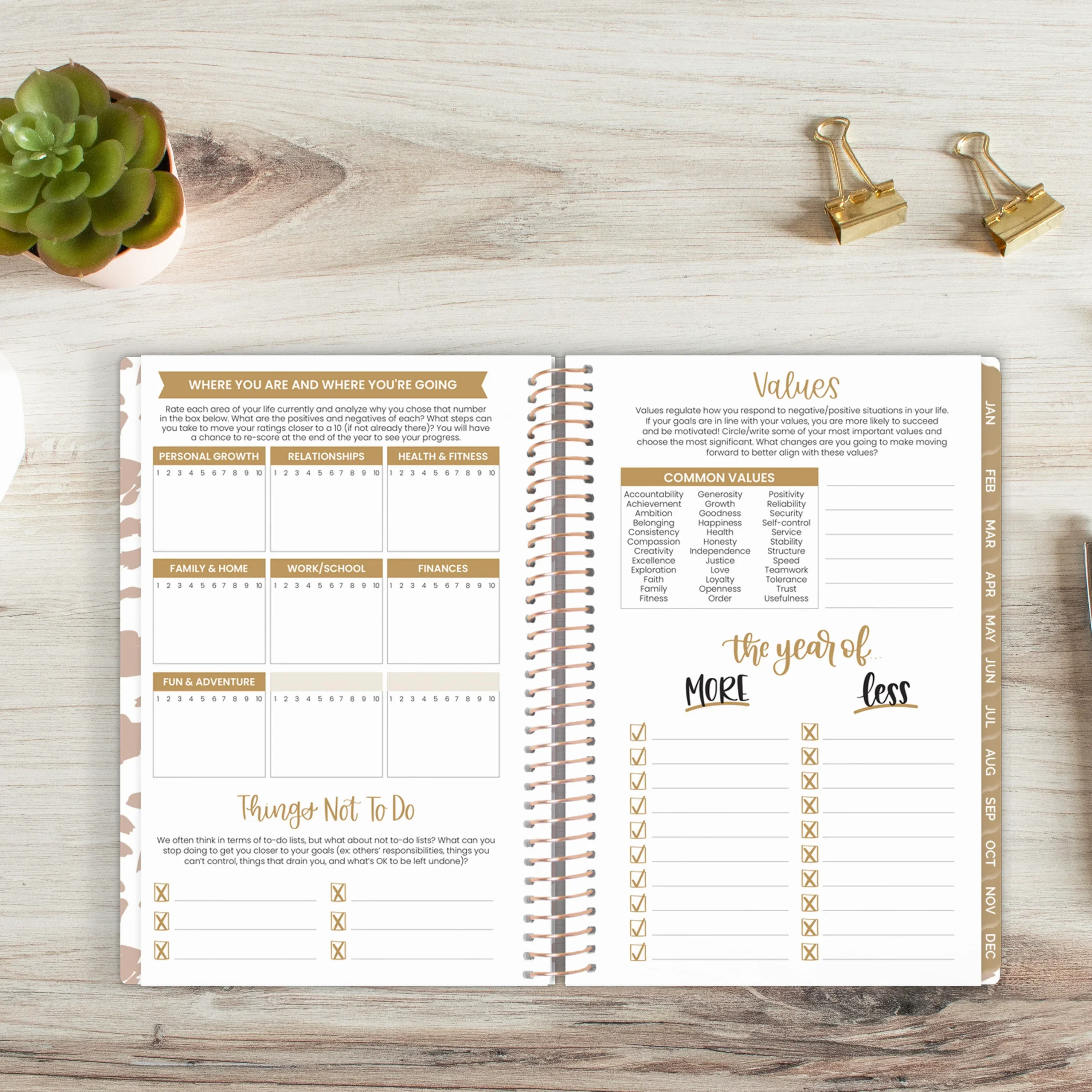 Undated Soft Cover Planner, 5.5" x 8.25", Tan Leopard - Image 12