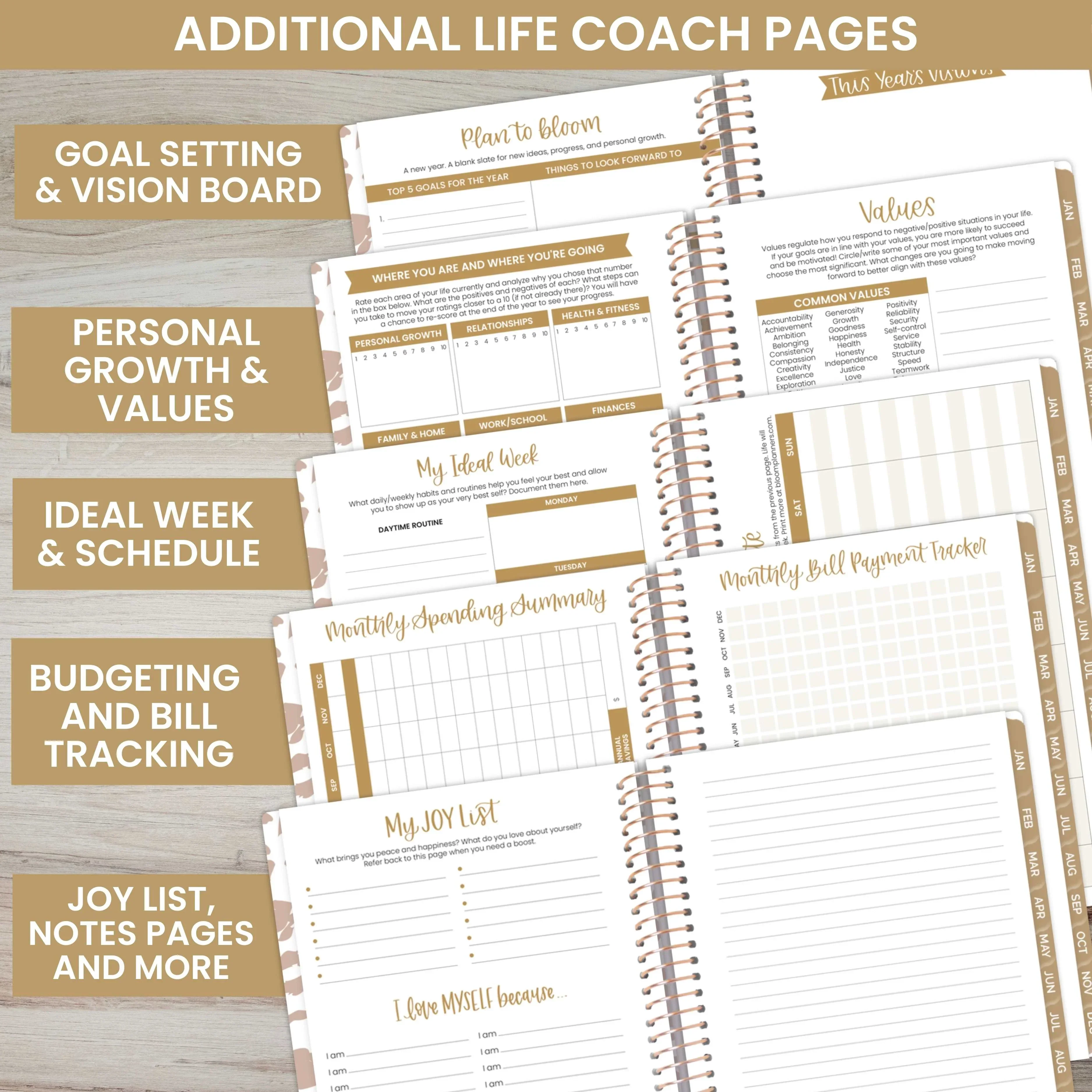 Undated Soft Cover Planner, 5.5" x 8.25", Tan Leopard - Image 5
