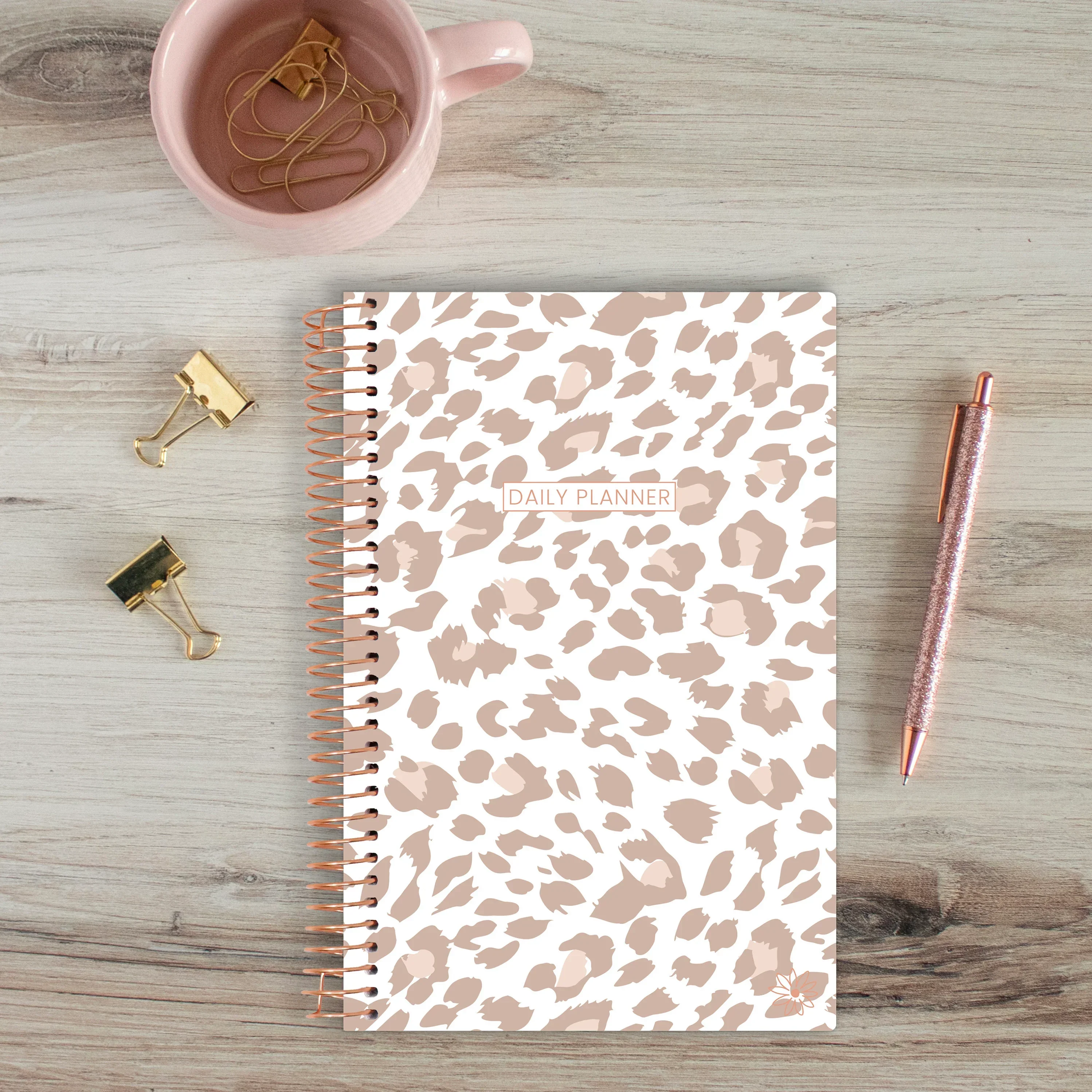 Undated Soft Cover Planner, 5.5" x 8.25", Tan Leopard - Image 7