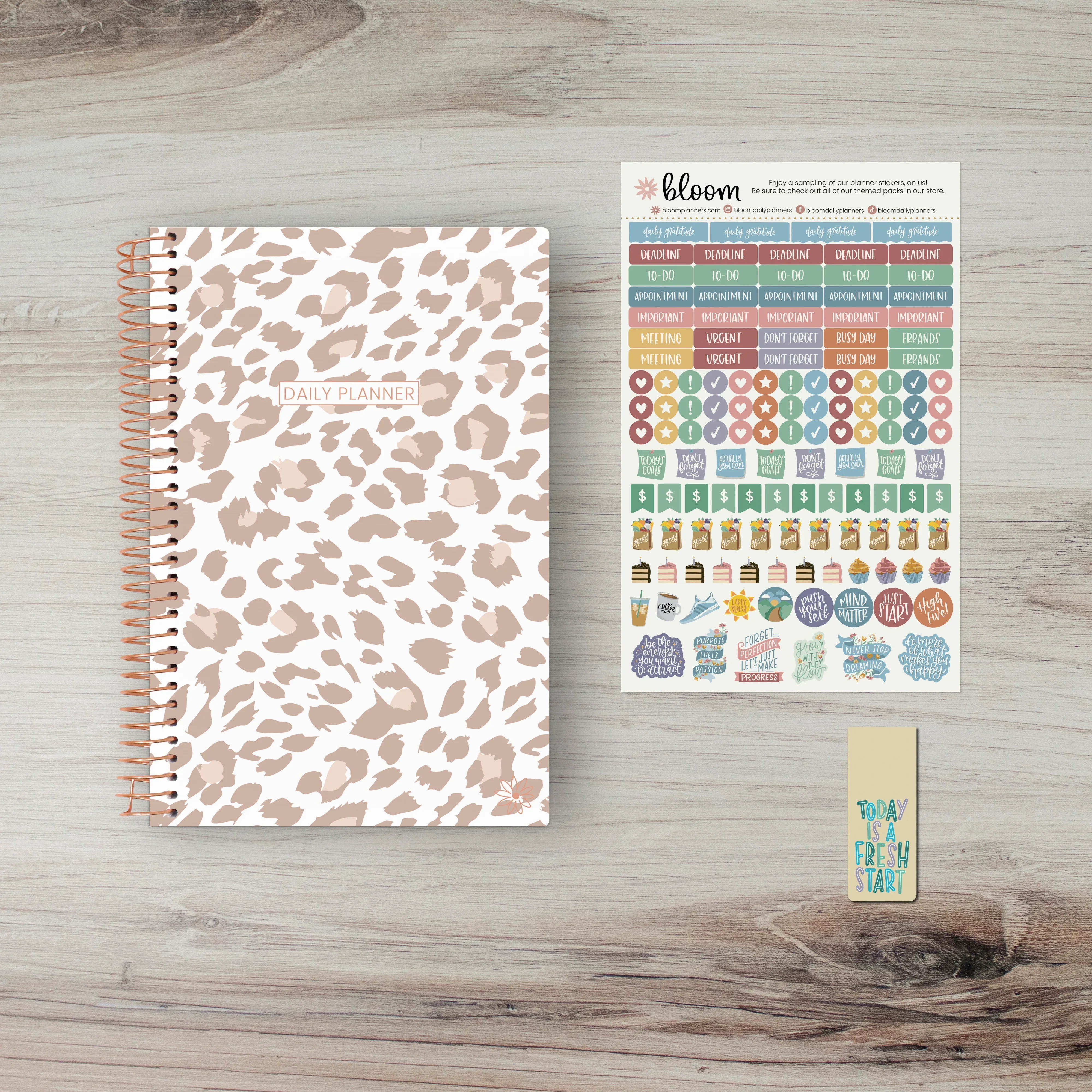 Undated Soft Cover Planner, 5.5" x 8.25", Tan Leopard - Image 8