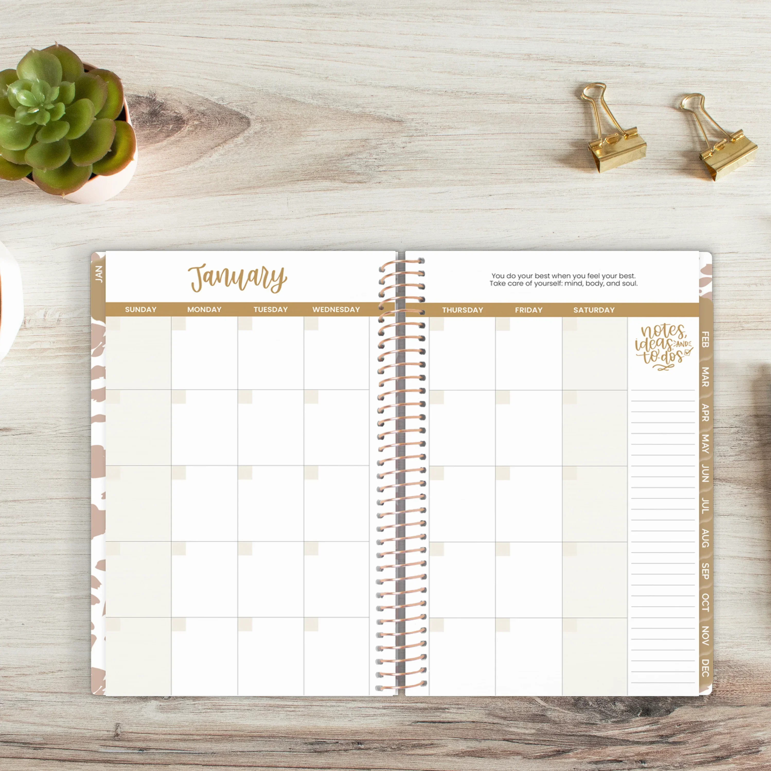 Undated Soft Cover Planner, 5.5" x 8.25", Tan Leopard - Image 9