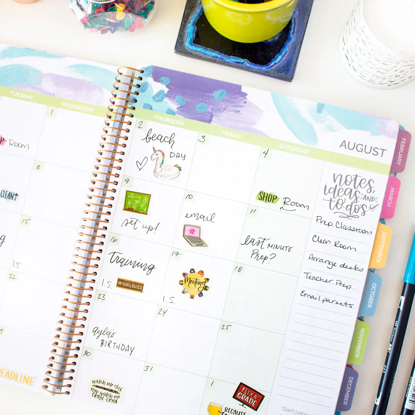 Undated Teacher Planner & Calendar, Learn with Joy - Image 11