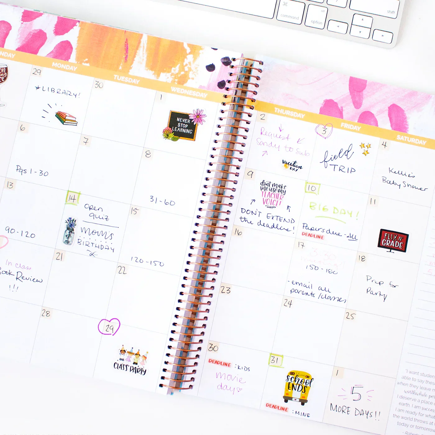 Undated Teacher Planner & Calendar, Learn with Joy - Image 16