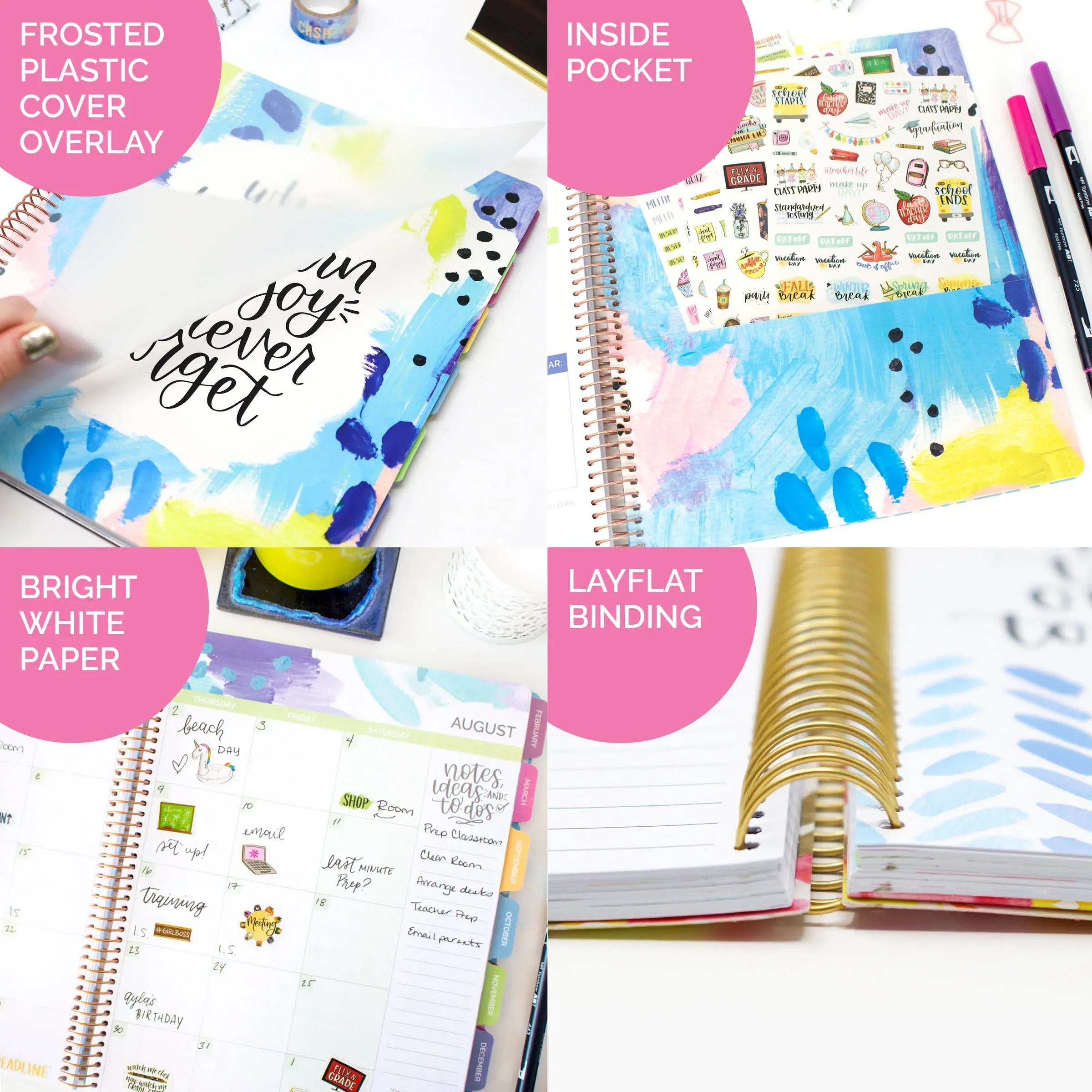 Undated Teacher Planner & Calendar, Learn with Joy - Image 3