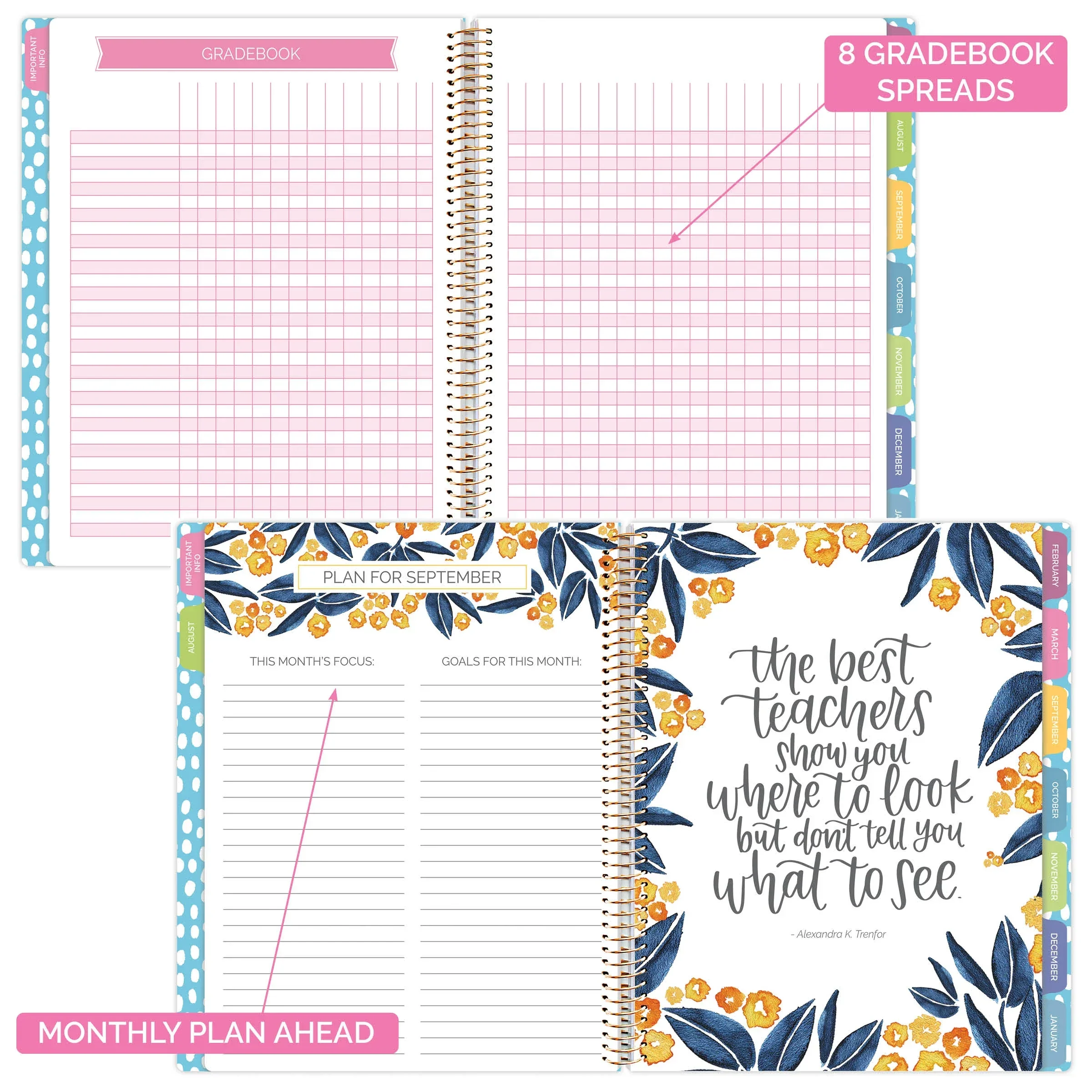 Undated Teacher Planner & Calendar, Learn with Joy - Image 5