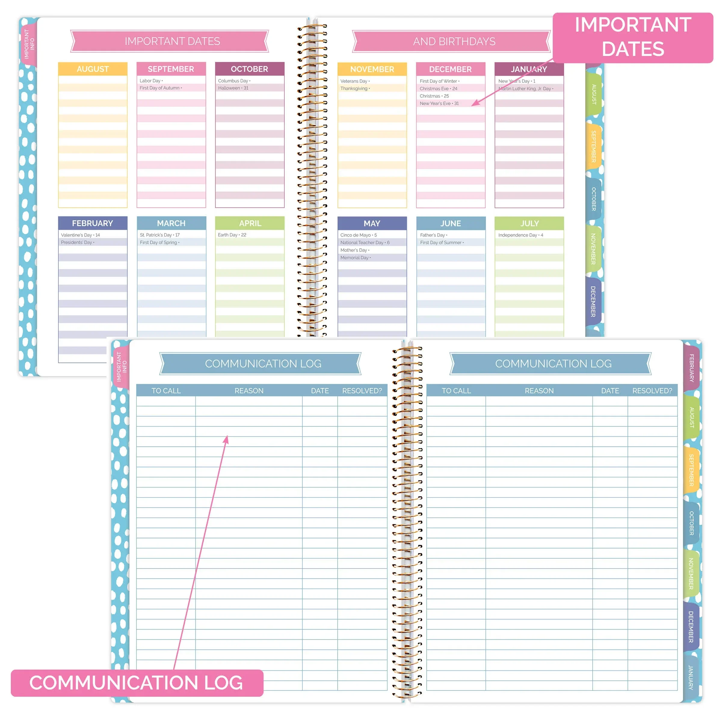 Undated Teacher Planner & Calendar, Learn with Joy - Image 6