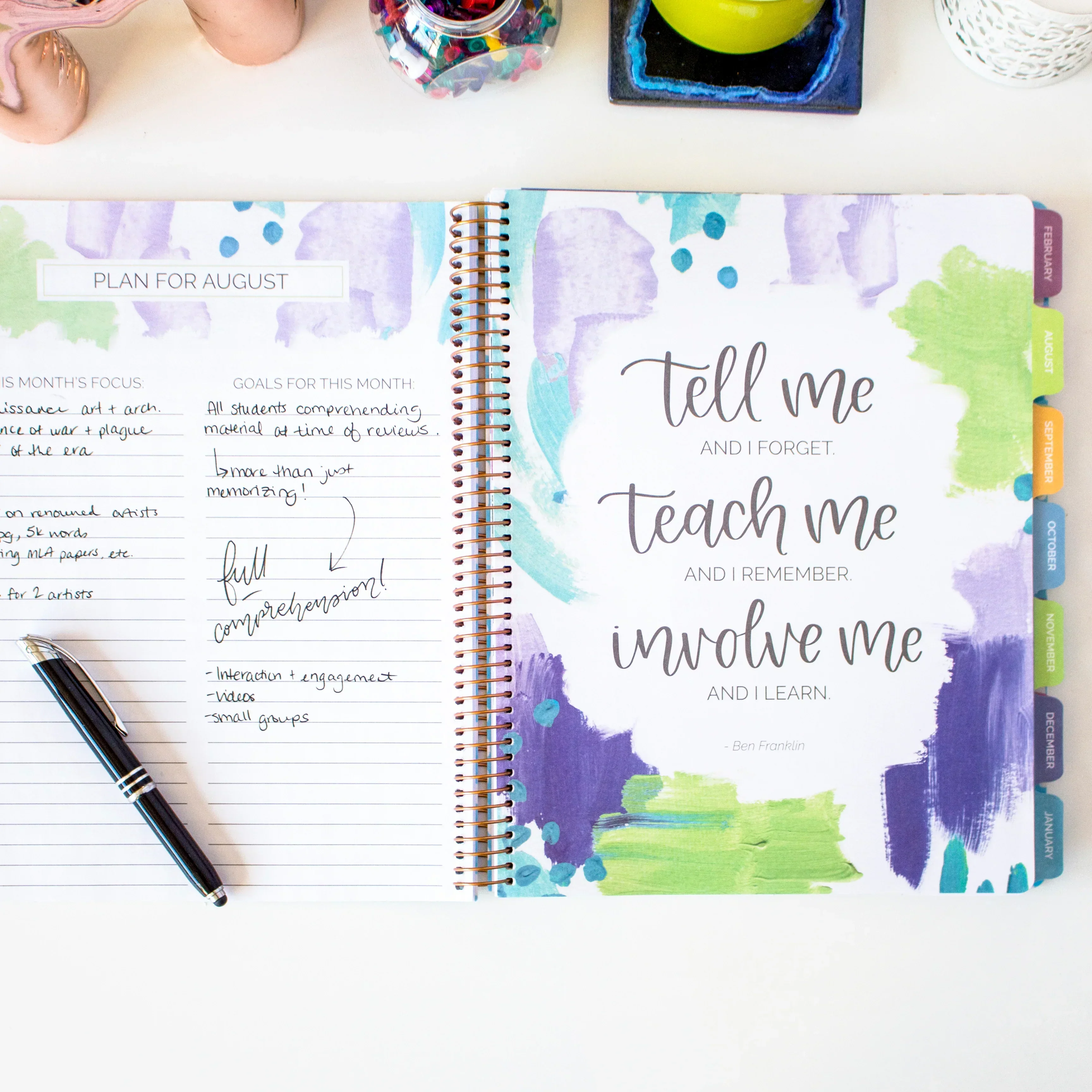 Undated Teacher Planner & Calendar, Learn with Joy - Image 8