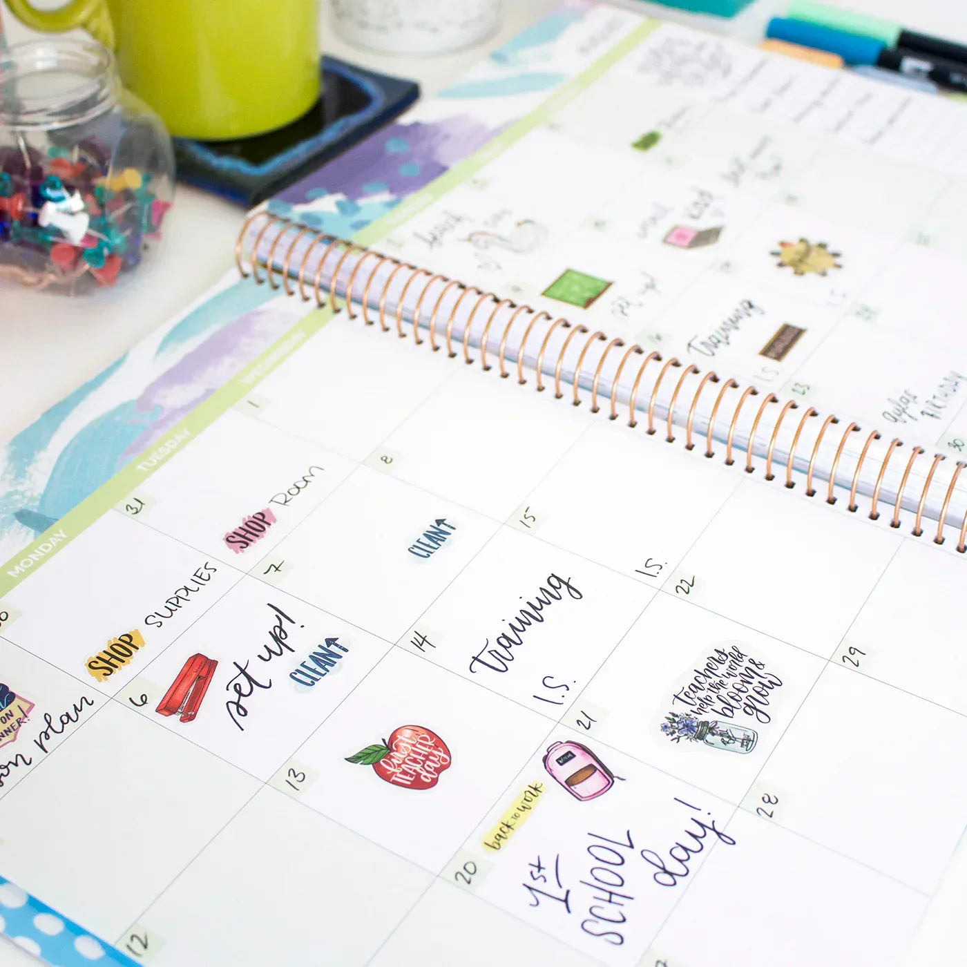 Undated Teacher Planner & Calendar, Learn with Joy - Image 9