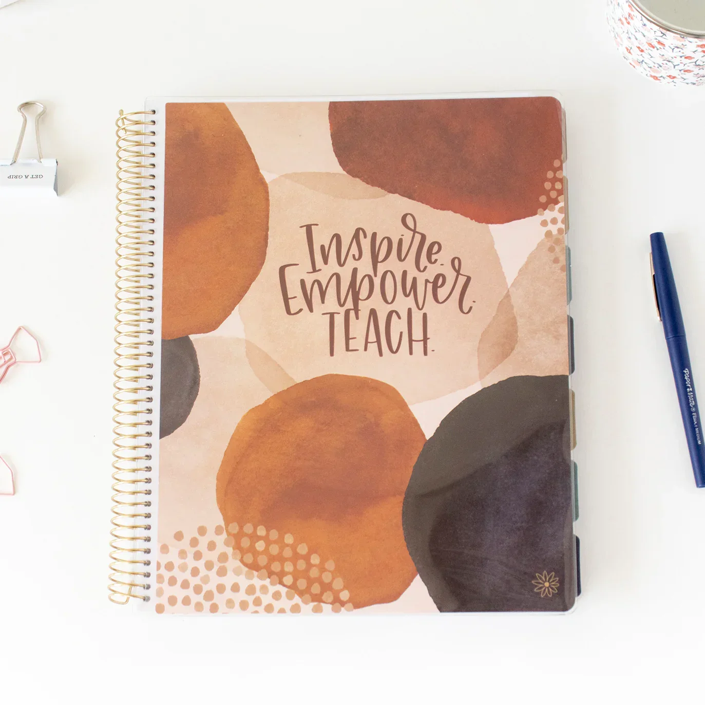 Undated Teacher Planner & Calendar, Interchangeable Cover, Neutral - Image 10