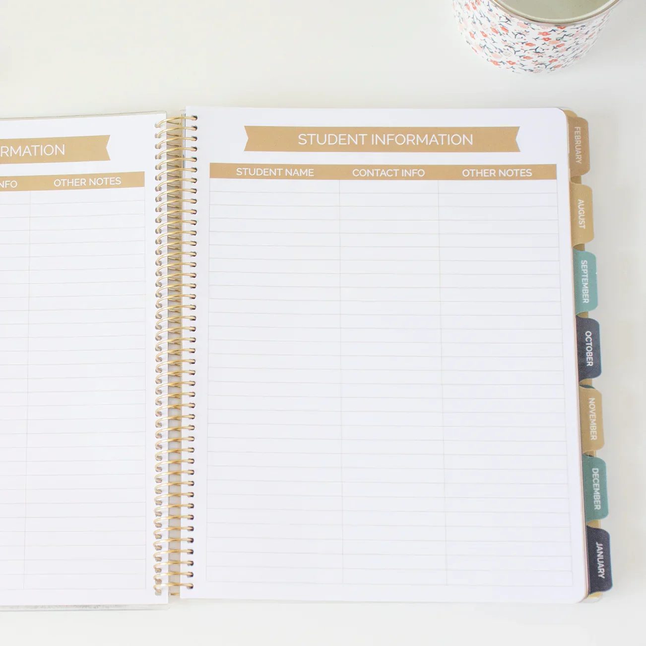 Undated Teacher Planner & Calendar, Interchangeable Cover, Neutral - Image 16