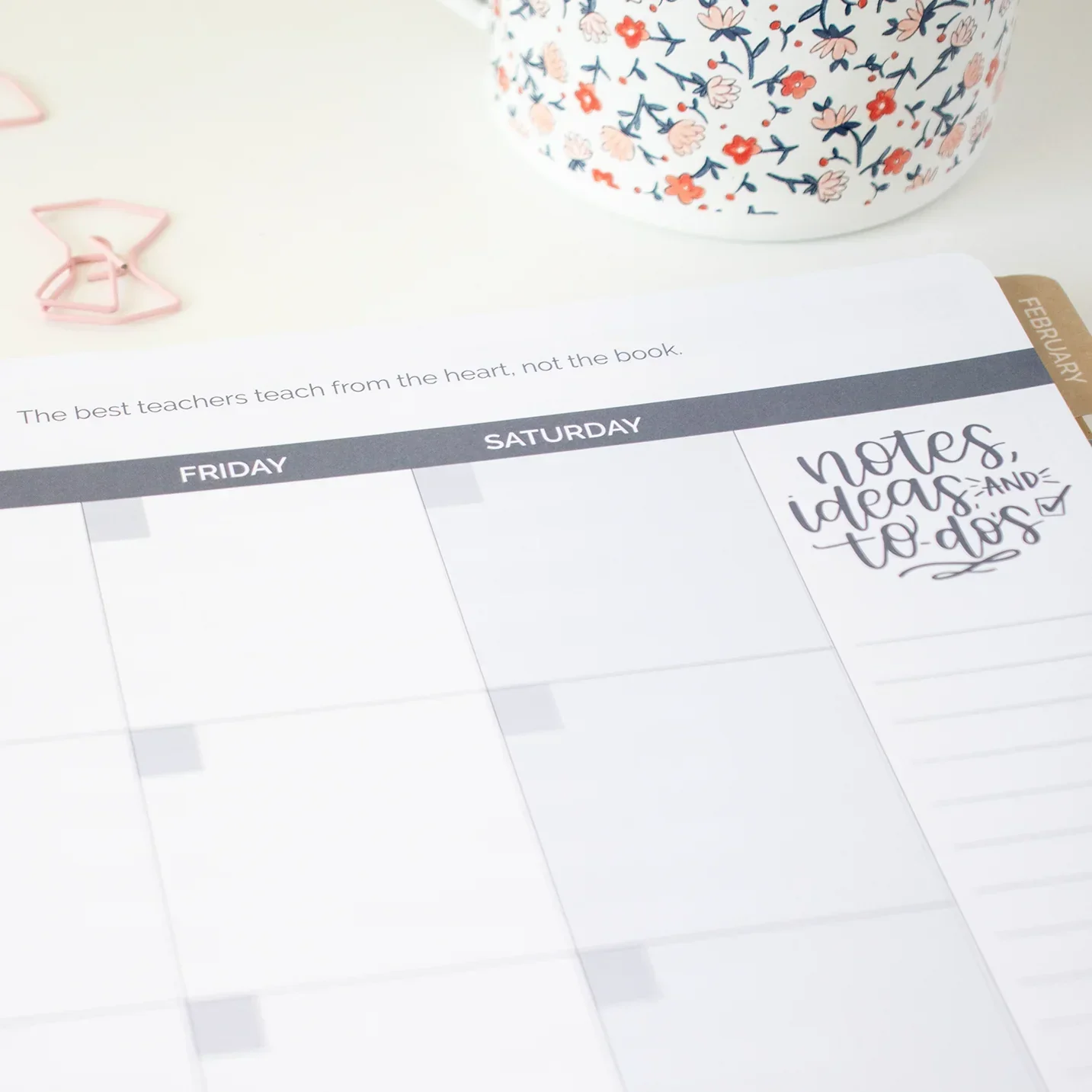 Undated Teacher Planner & Calendar, Interchangeable Cover, Neutral - Image 21